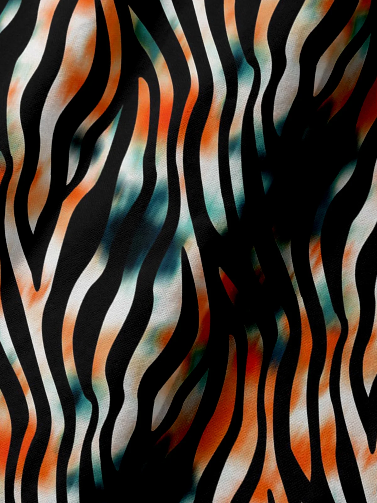 Moisture Wicking Gradient Color Zebra Print Short Sleeve Golf Polo