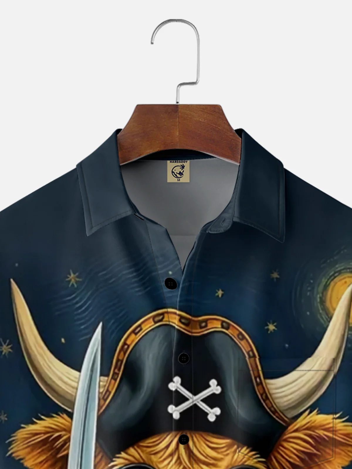 Moisture Wicking Pirate Cow Chest Pocket Hawaiian Shirt