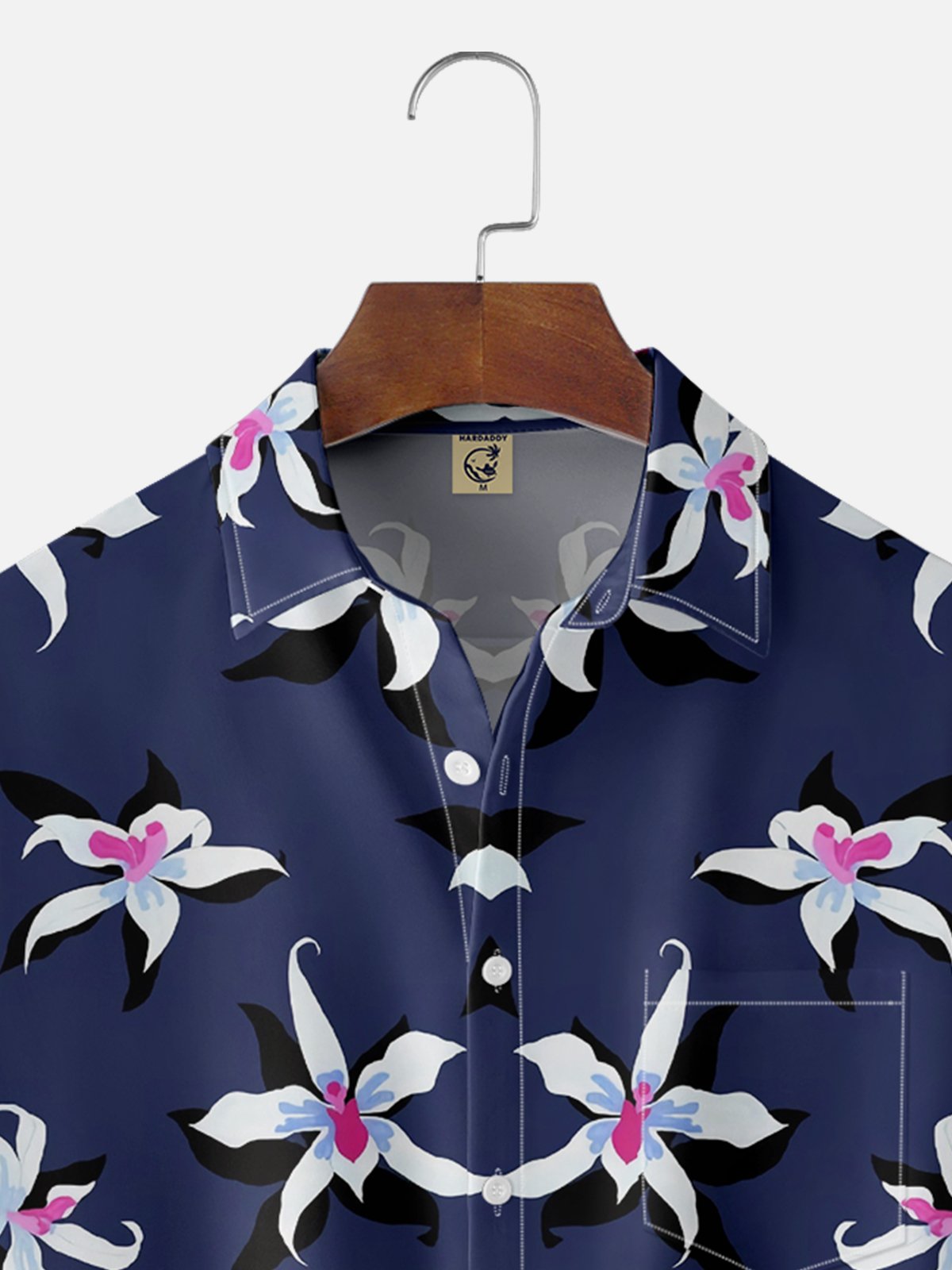 Moisture Wicking Tropical Floral Chest Pocket Hawaiian Shirt
