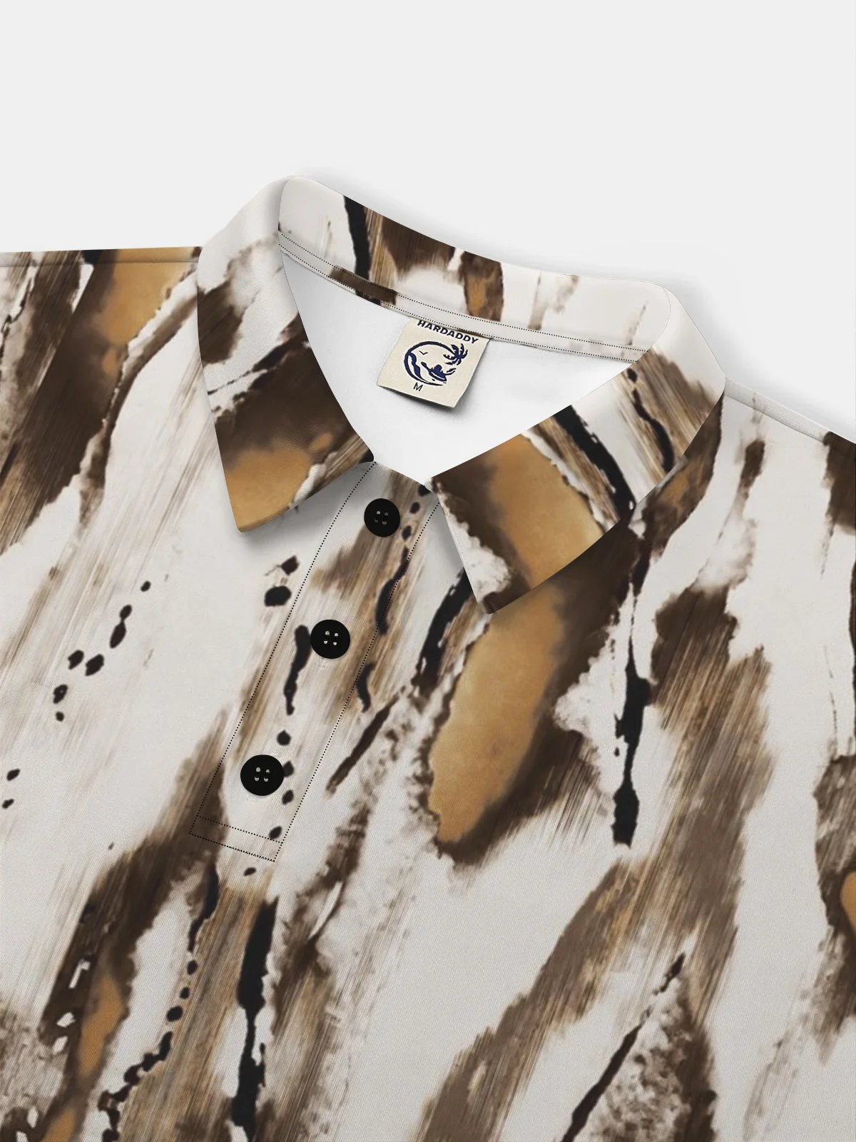 Moisture Wicking Abstract Wood Grain Texture Short Sleeve Golf Polo