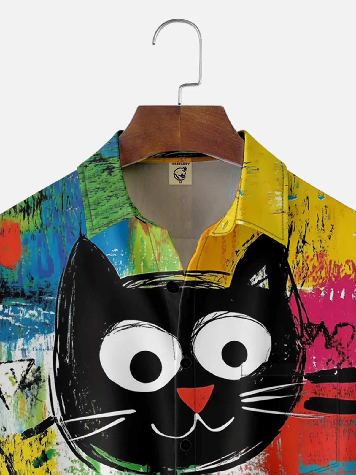 Moisture-wicking Young Funny Cat Chest Pocket Casual Shirt