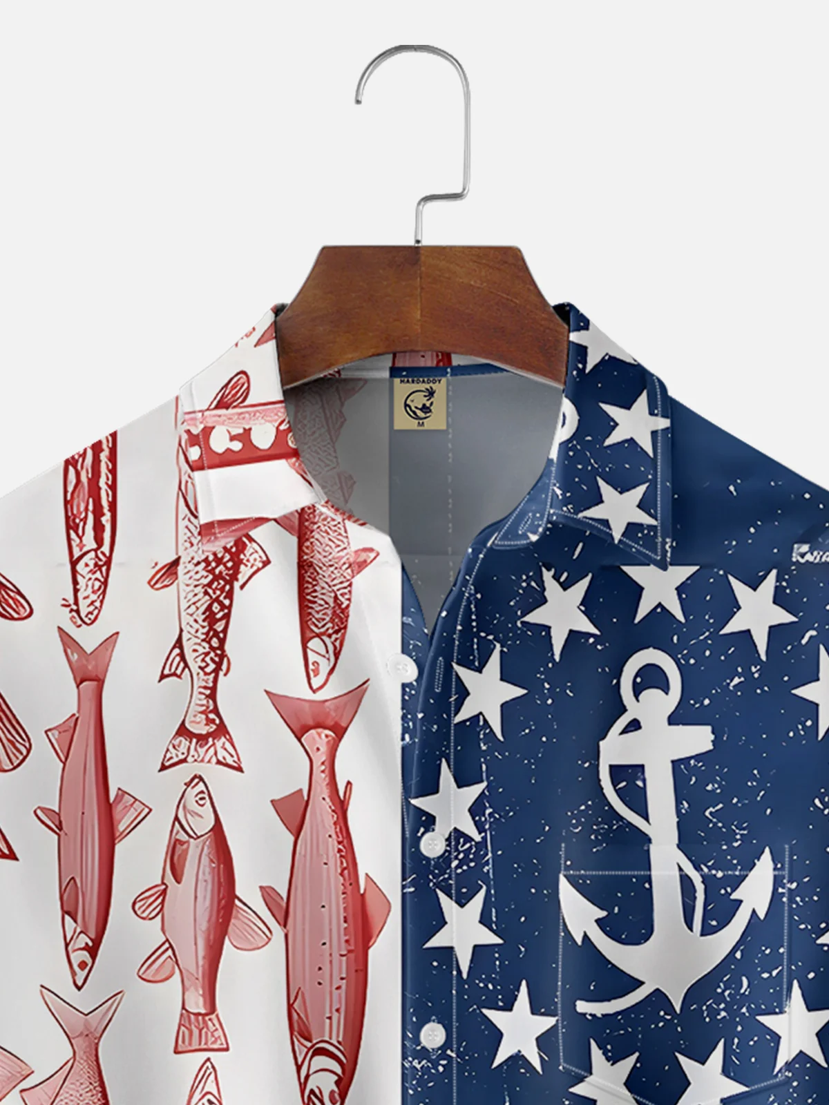 Moisture-wicking Fishing American Flag Chest Pocket Casual Shirt