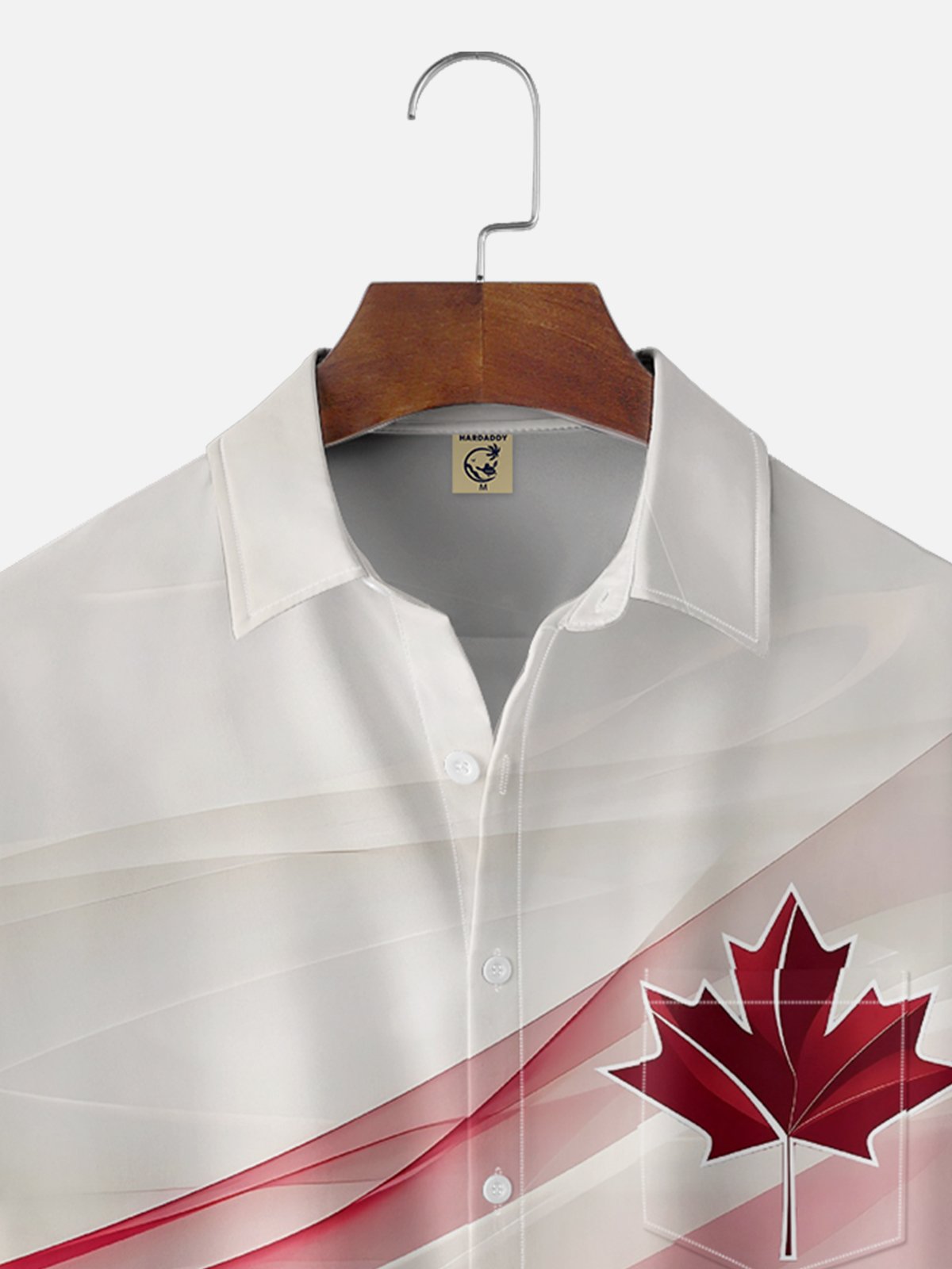 Moisture-wicking Abstract Art Maple Leaf Canada Chest Pocket Casual Shirt