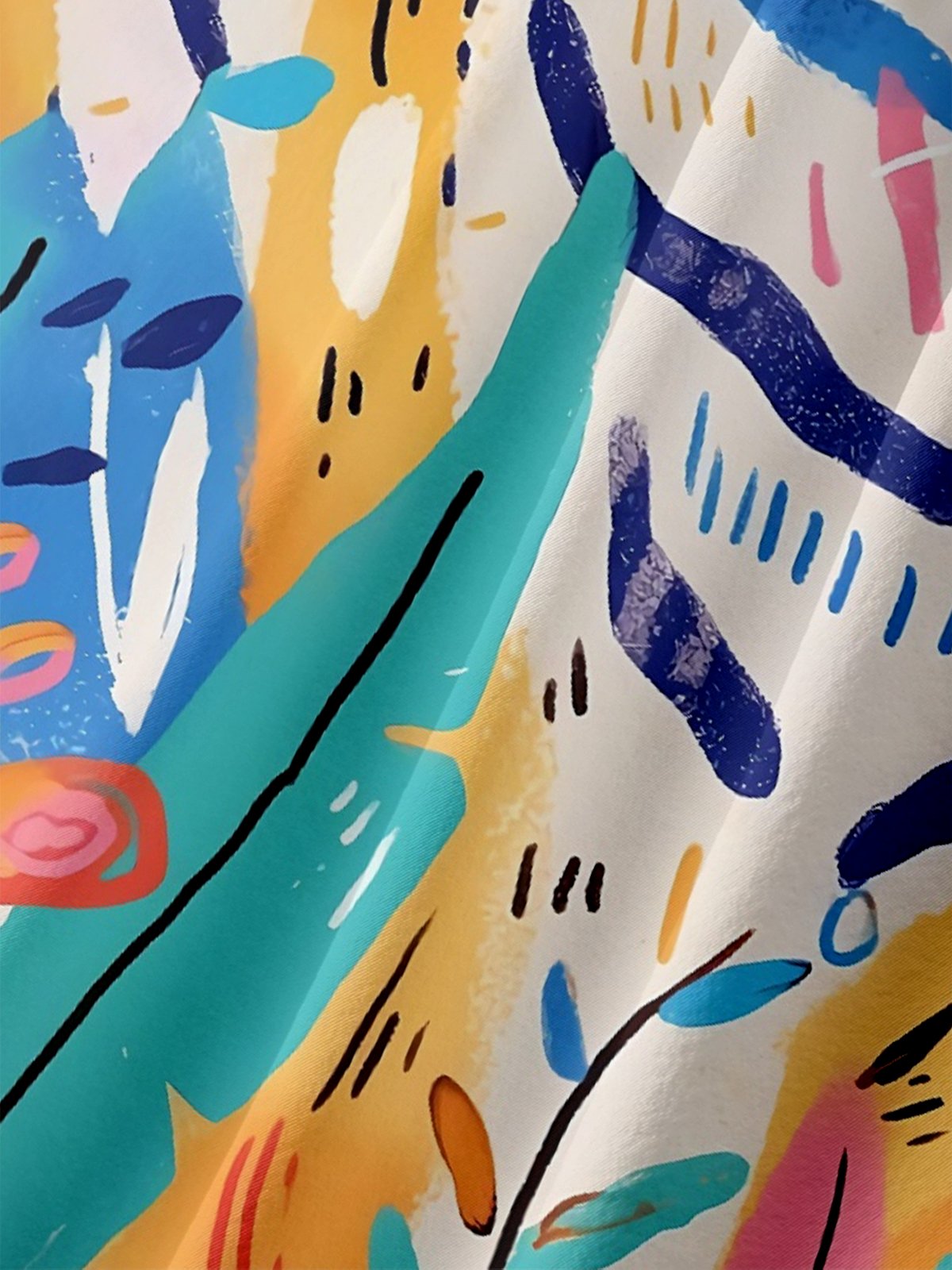Moisture-wicking Abstract Young Tiger Painting Chest Pocket Casual Shirt