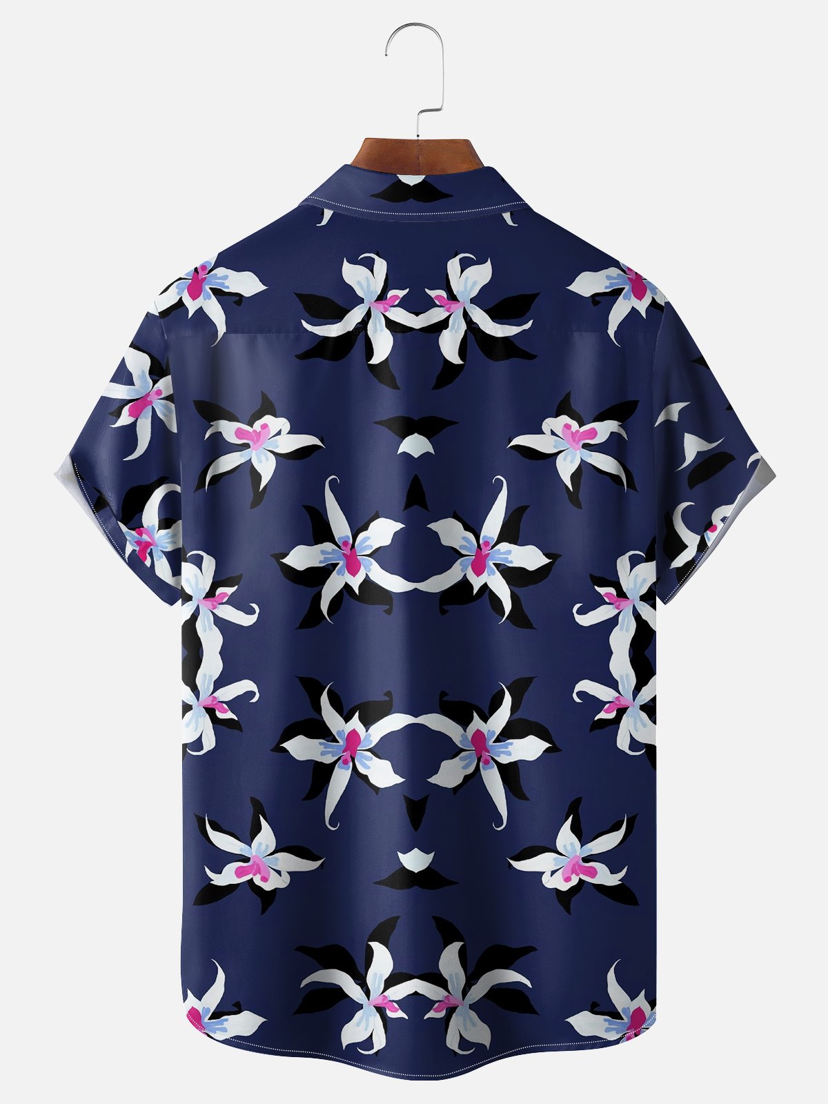 Moisture Wicking Tropical Floral Chest Pocket Hawaiian Shirt