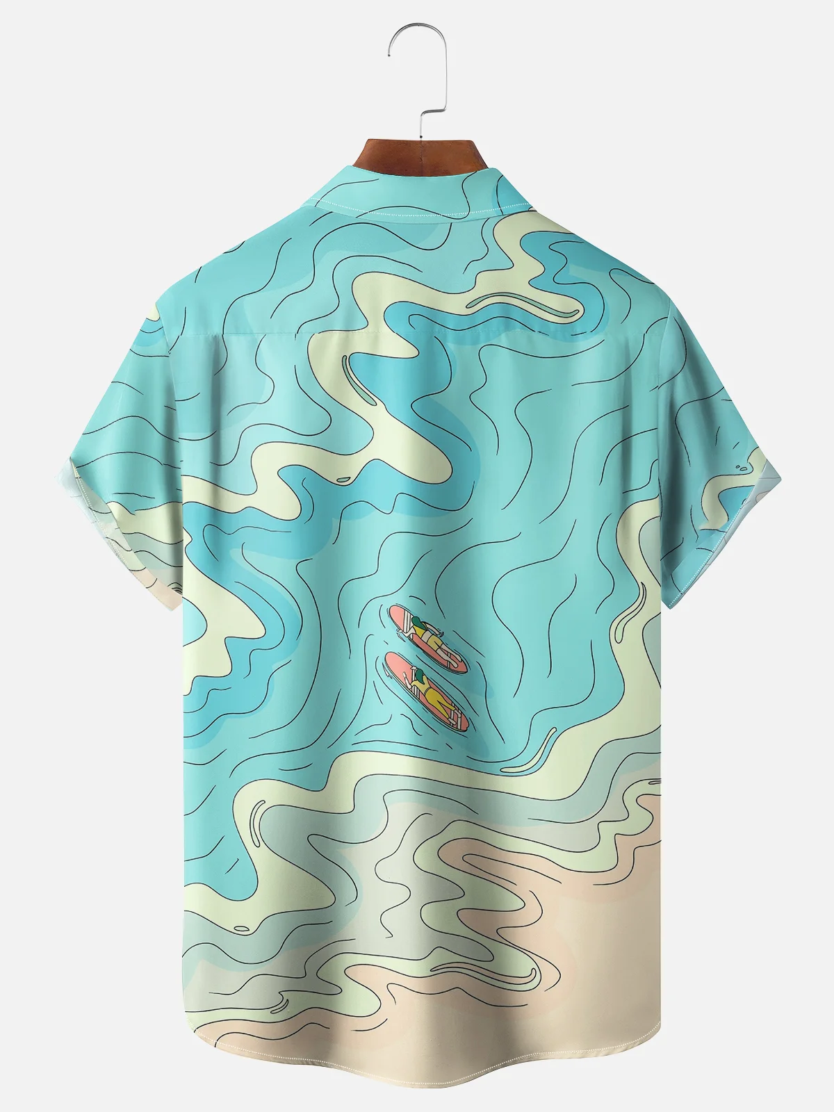 Hardaddy X Artist Stephen Wade Moisture-wicking Sea Surfing Chest Pocket Hawaiian Shirt
