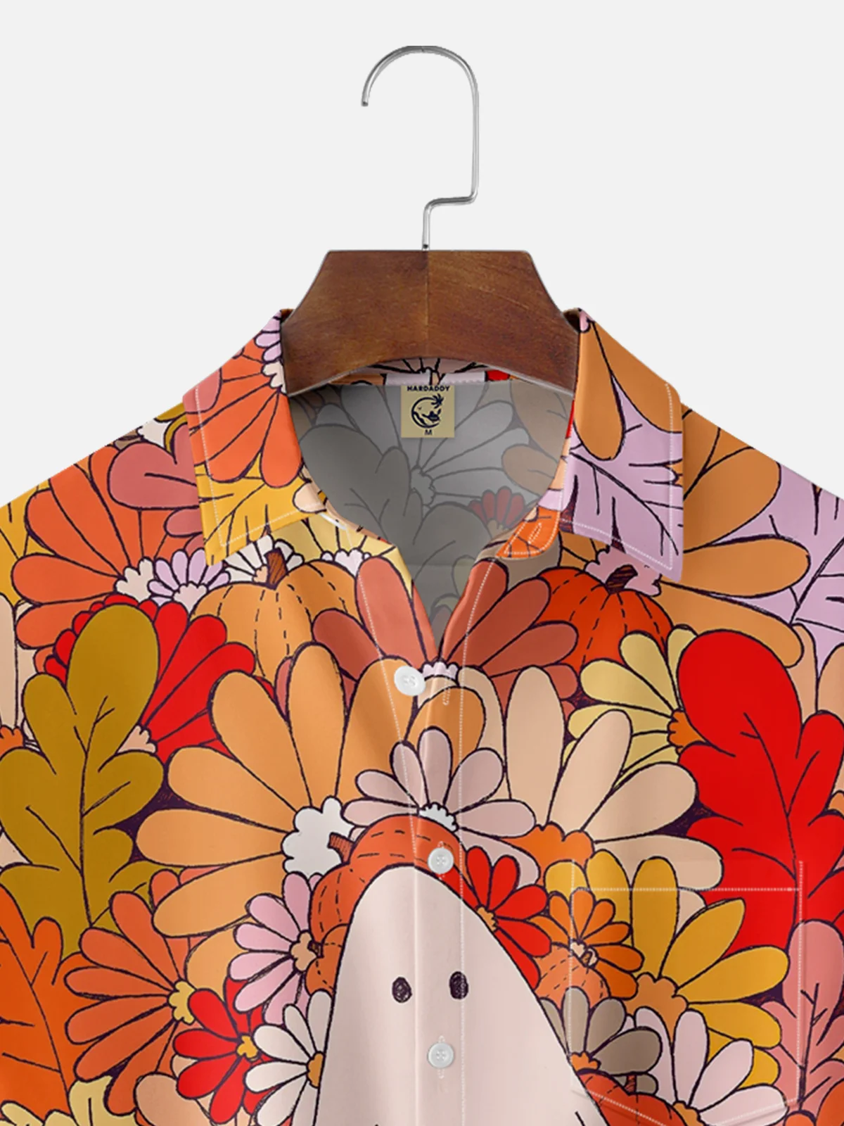Hardaddy X Artist Stephen Wade Moisture-wicking Ghost Floral Chest Pocket Hawaiian Shirt