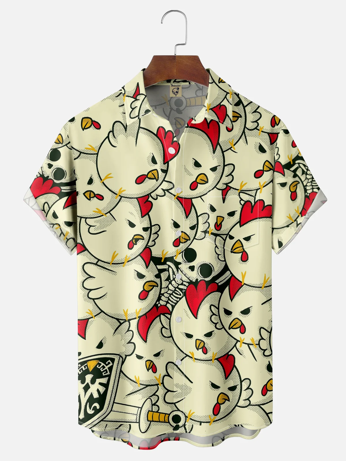 Hardaddy X Artist Contatoeoli Studio Moisture-wicking Chicken Chest Pocket Hawaiian Shirt