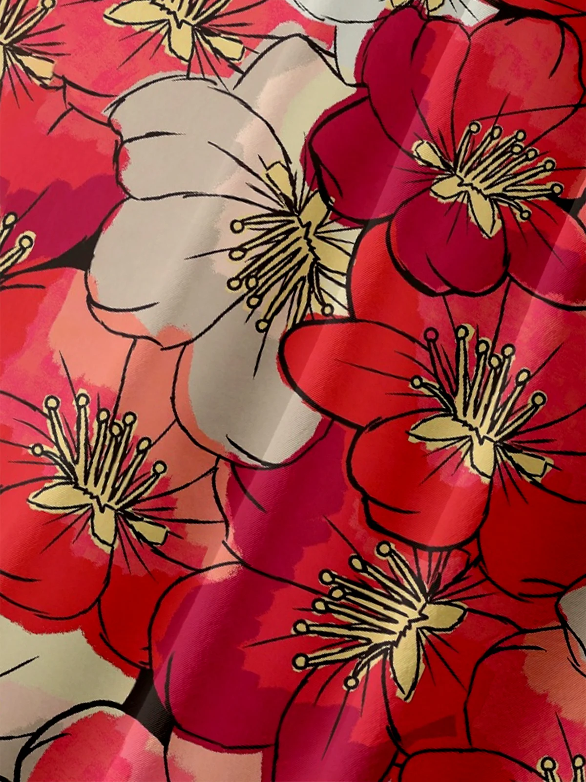 Hardaddy X Artist Stephen Wade Moisture-wicking Sakura Cat Chest Pocket Hawaiian Shirt