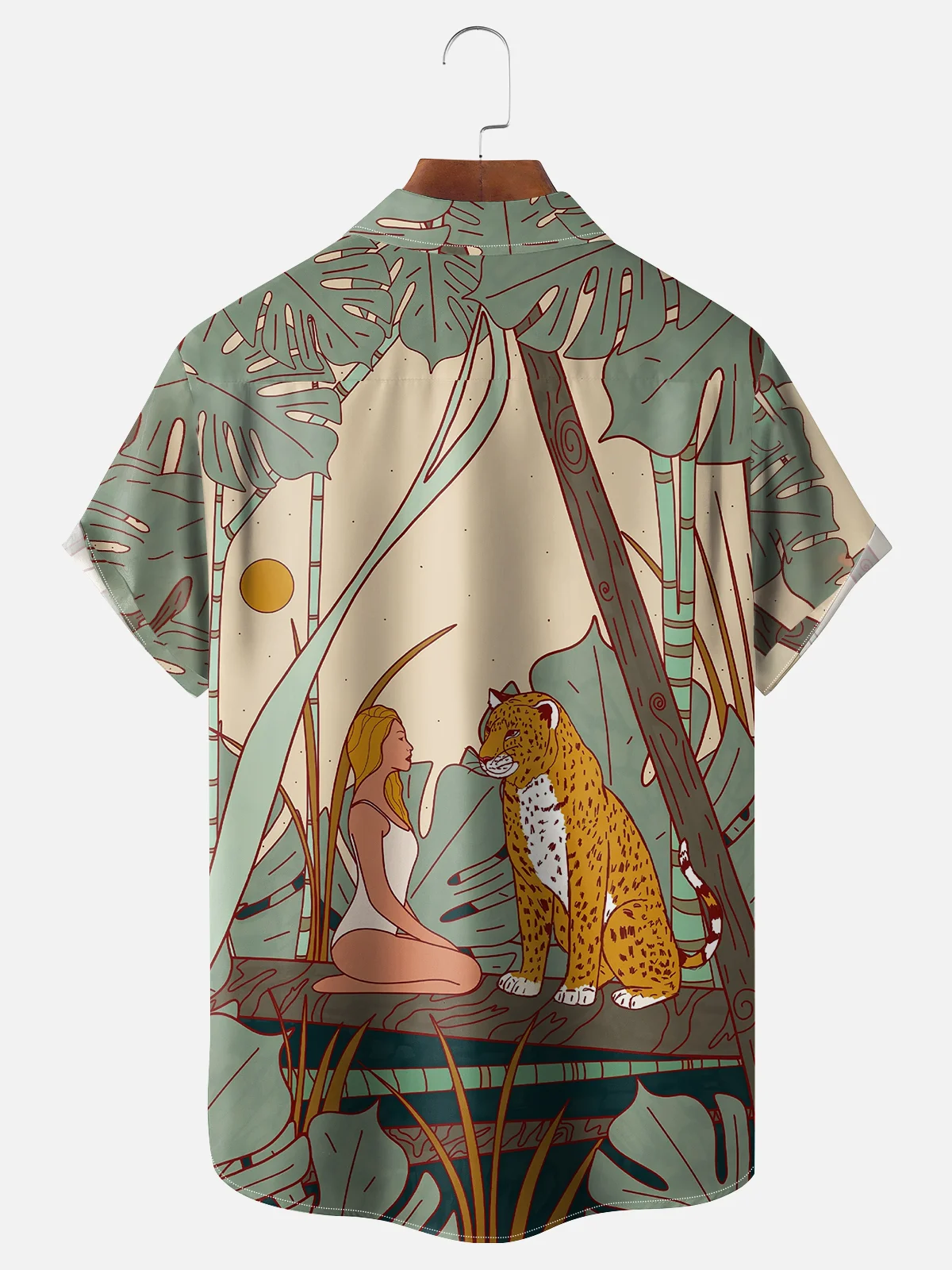 Hardaddy x Stephen Wade Moisture-wicking Beauty and the Leopard Art Painting Hawaiian Shirt