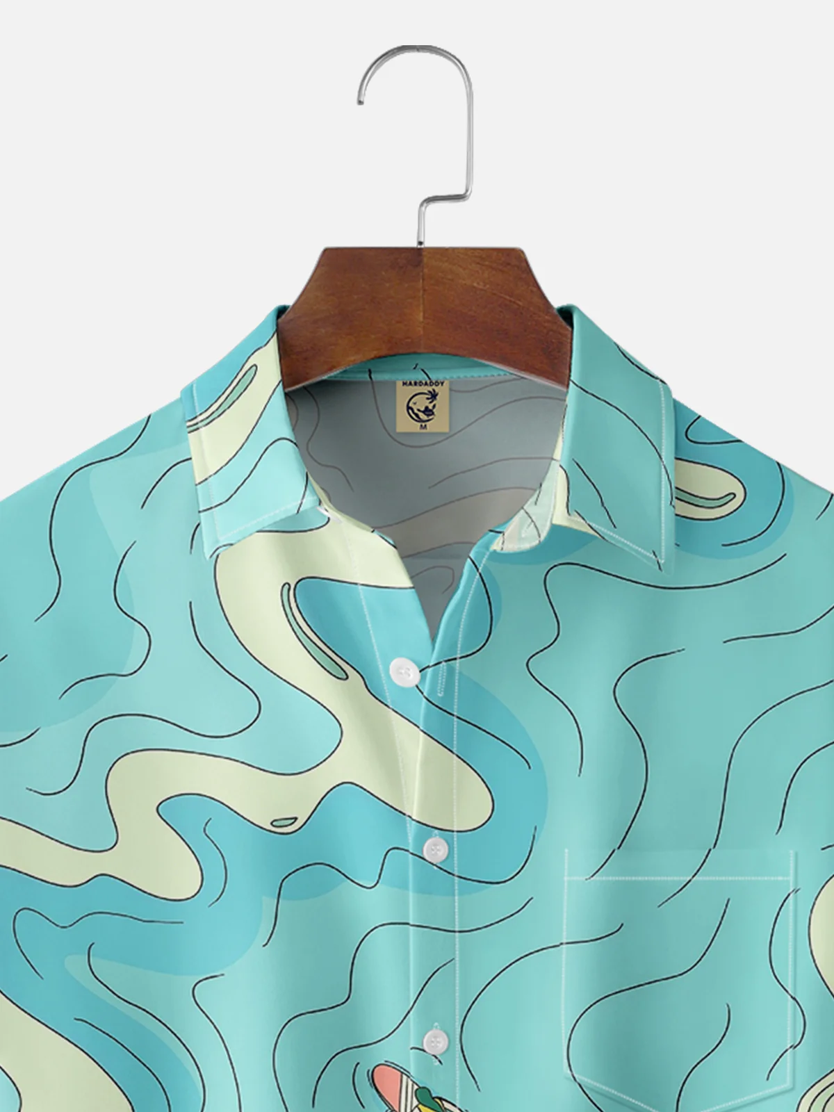 Hardaddy X Artist Stephen Wade Moisture-wicking Sea Surfing Chest Pocket Hawaiian Shirt
