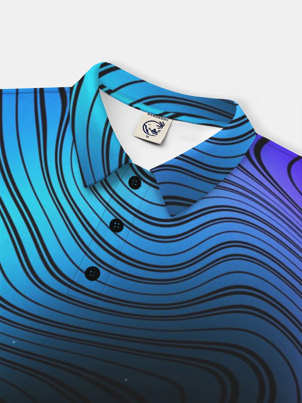 Moisture Wicking 3D Gradient Abstract Stripes Short Sleeve Golf Polo