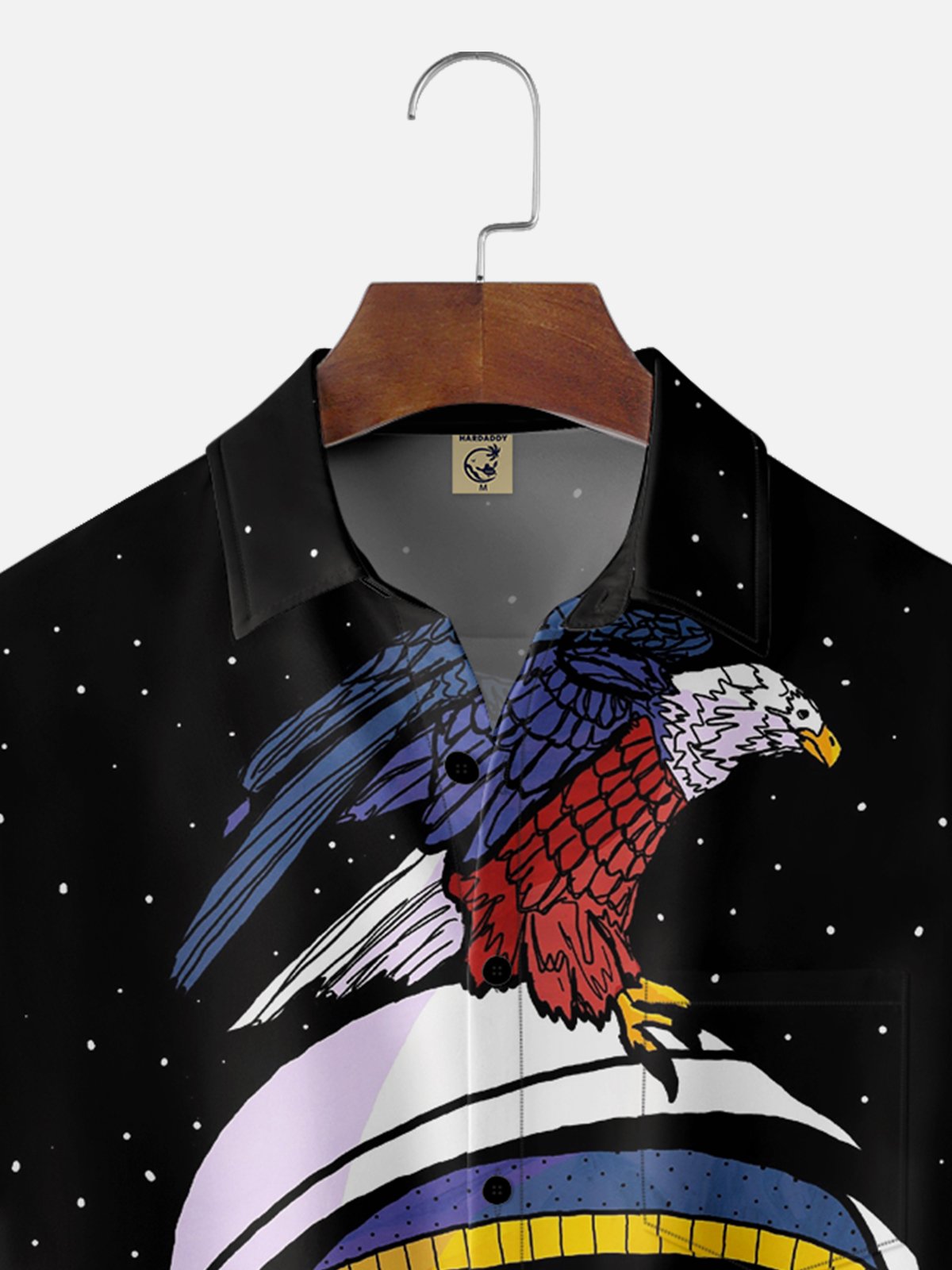 Hardaddy X Artist Stephen Wade Moisture-wicking American Astronaut Chest Pocket Hawaiian Shirt