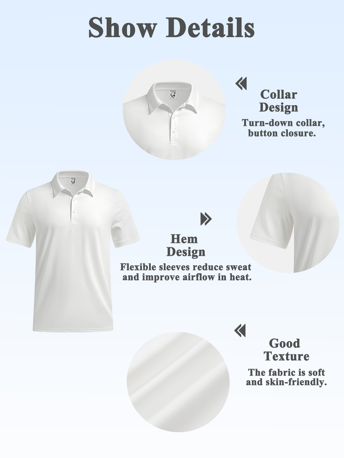 Moisture Wicking 3D Gradient Abstract Stripes Short Sleeve Golf Polo