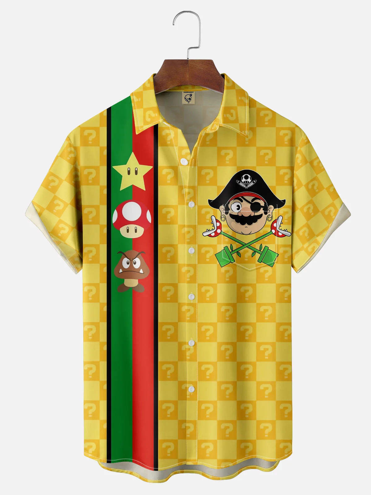 Hardaddy X Artist Contatoeoli Studio Moisture-wicking Cartoon Game Chest Pocket Bowling Shirt