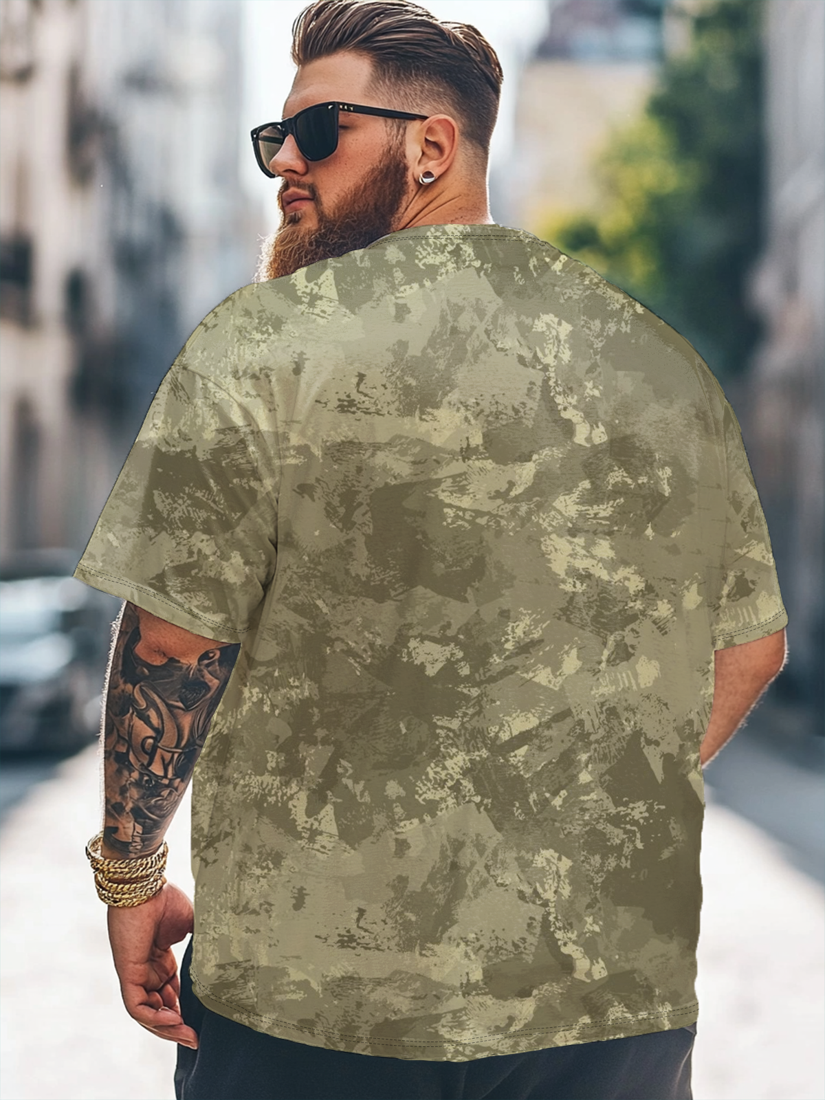 Big Size Men's US Marine Corps Artistic Loose T-shirt