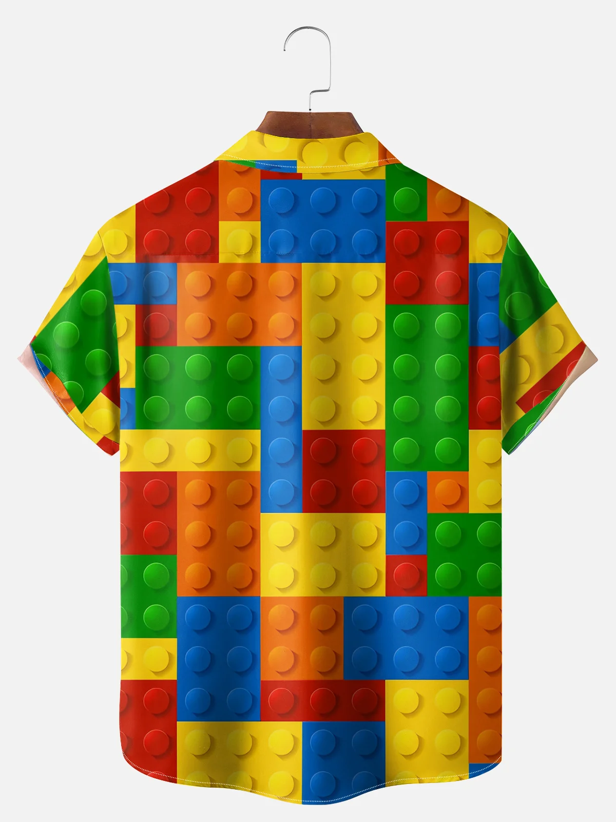 Big Size Moisture-wicking Geomatric Cube Chest Pocket Casual Shirt