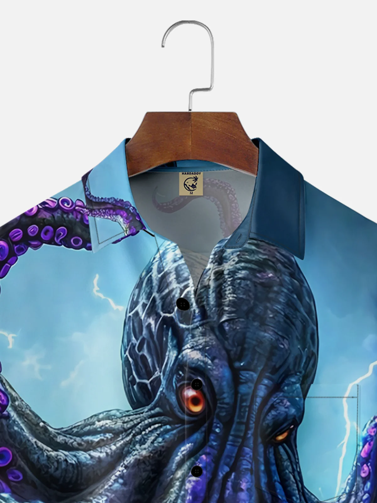 Moisture-wicking Cthulhu Octopus Ocean Chest Pocket Hawaiian Shirt