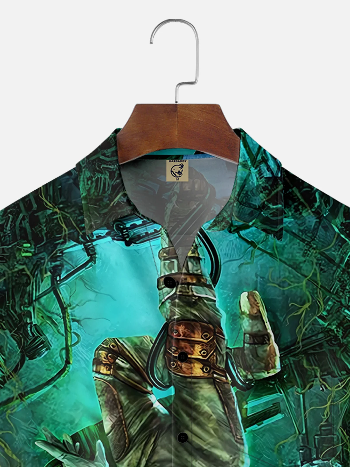 Moisture-wicking Vintage Abyss Diver Octopus Chest Pocket Hawaiian Shirt