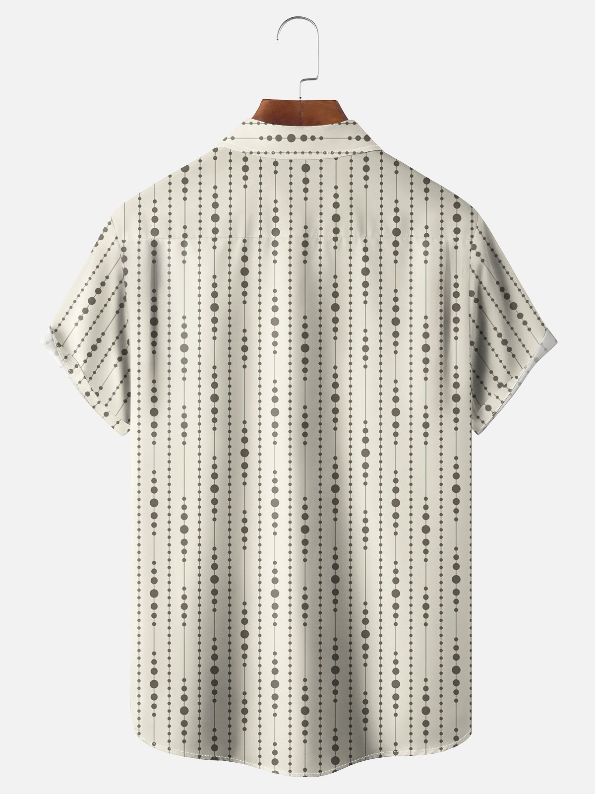 Moisture-wicking Spotted Stripe Art Chest Pocket Casual Shirt