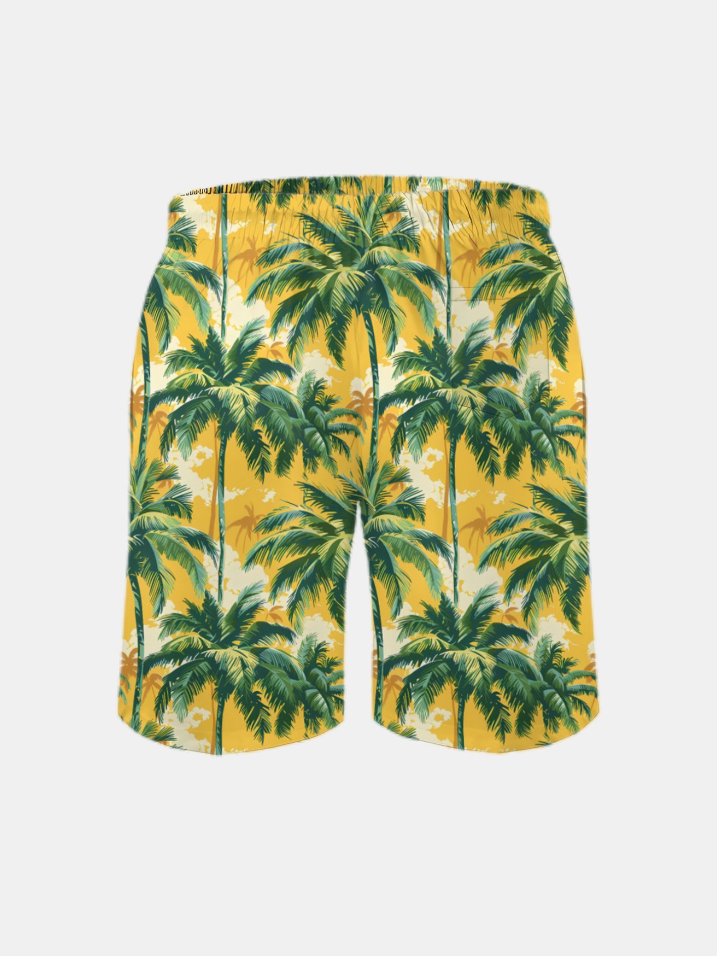 Men's Swim Trunks Hawaiian Tropical Palm Tree Beach Shorts with Pockets