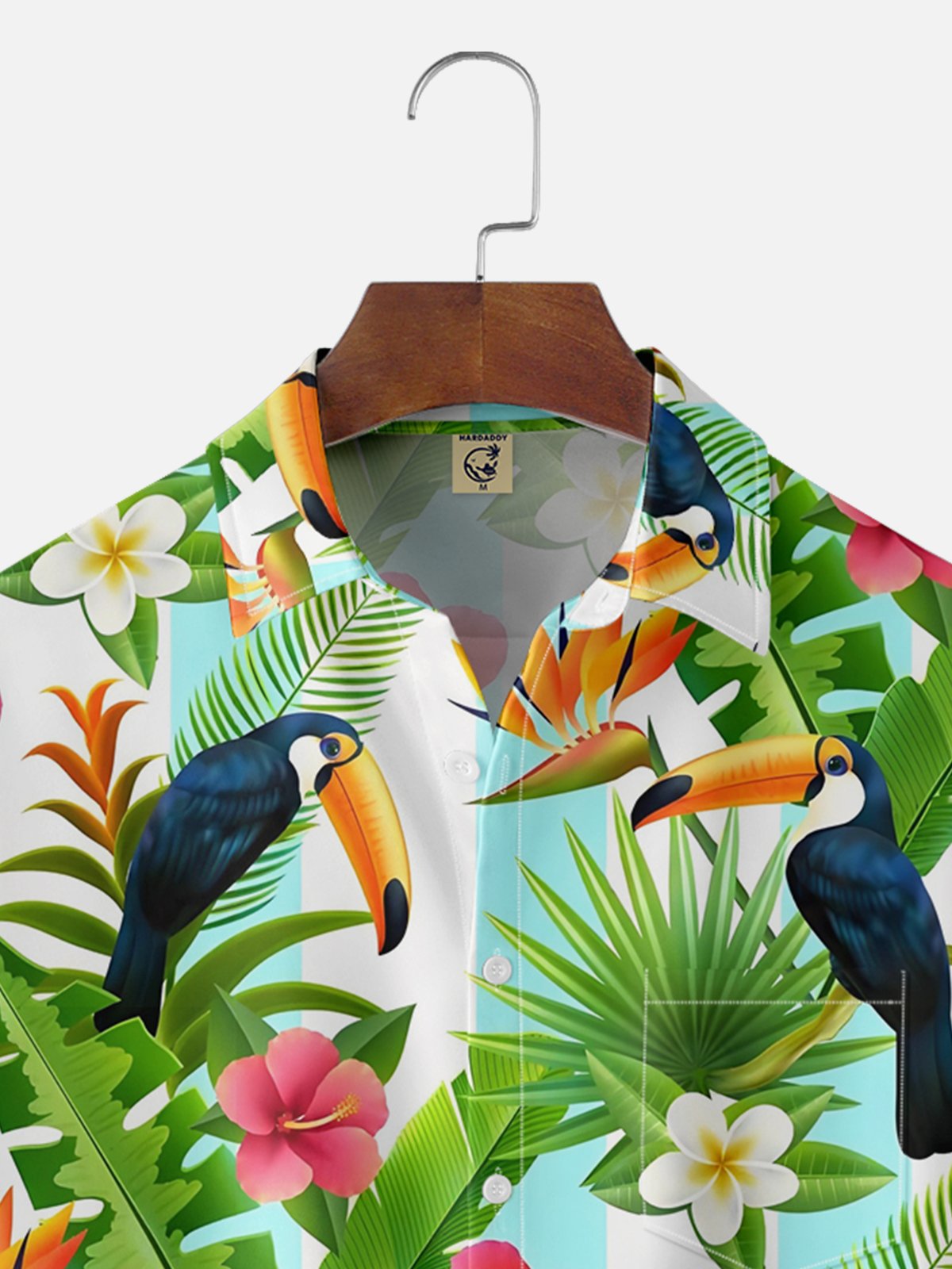 Moisture-wicking Toucan Chest Pocket Hawaiian Shirt