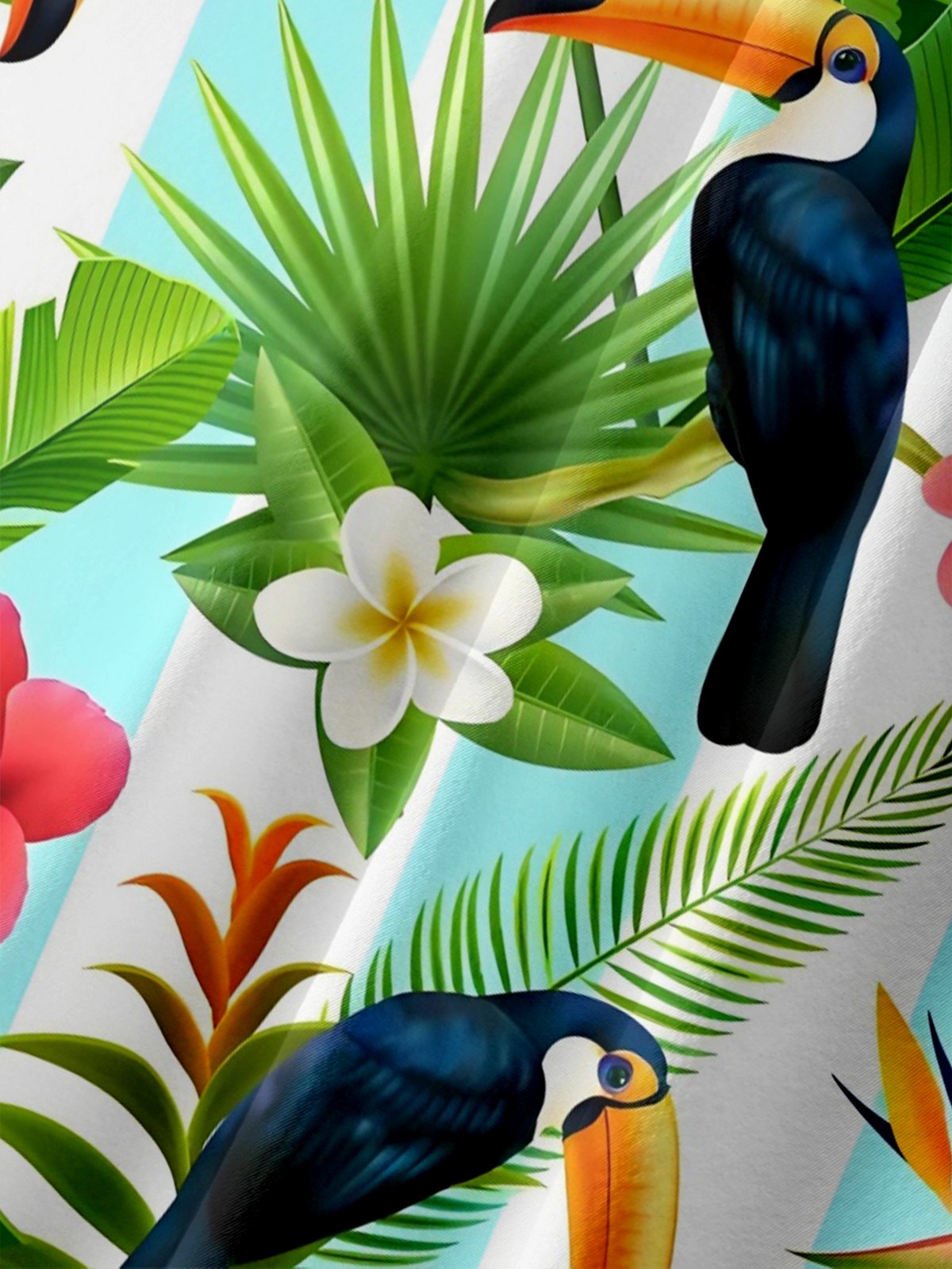 Moisture-wicking Toucan Chest Pocket Hawaiian Shirt