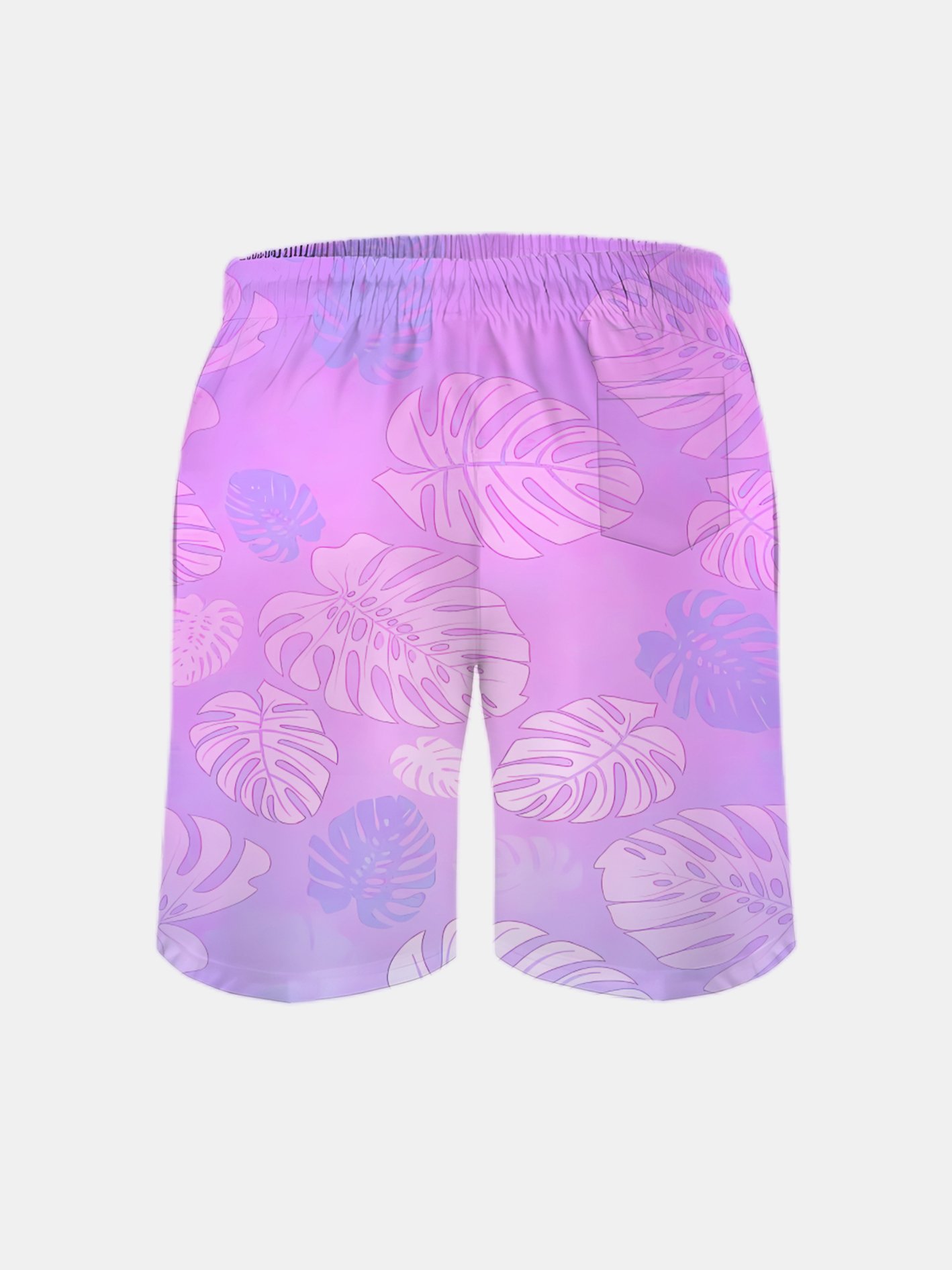 Men's Swim Trunks Hawaiian Tropical Monstera Deliciosa Leaf Beach Shorts with Pockets