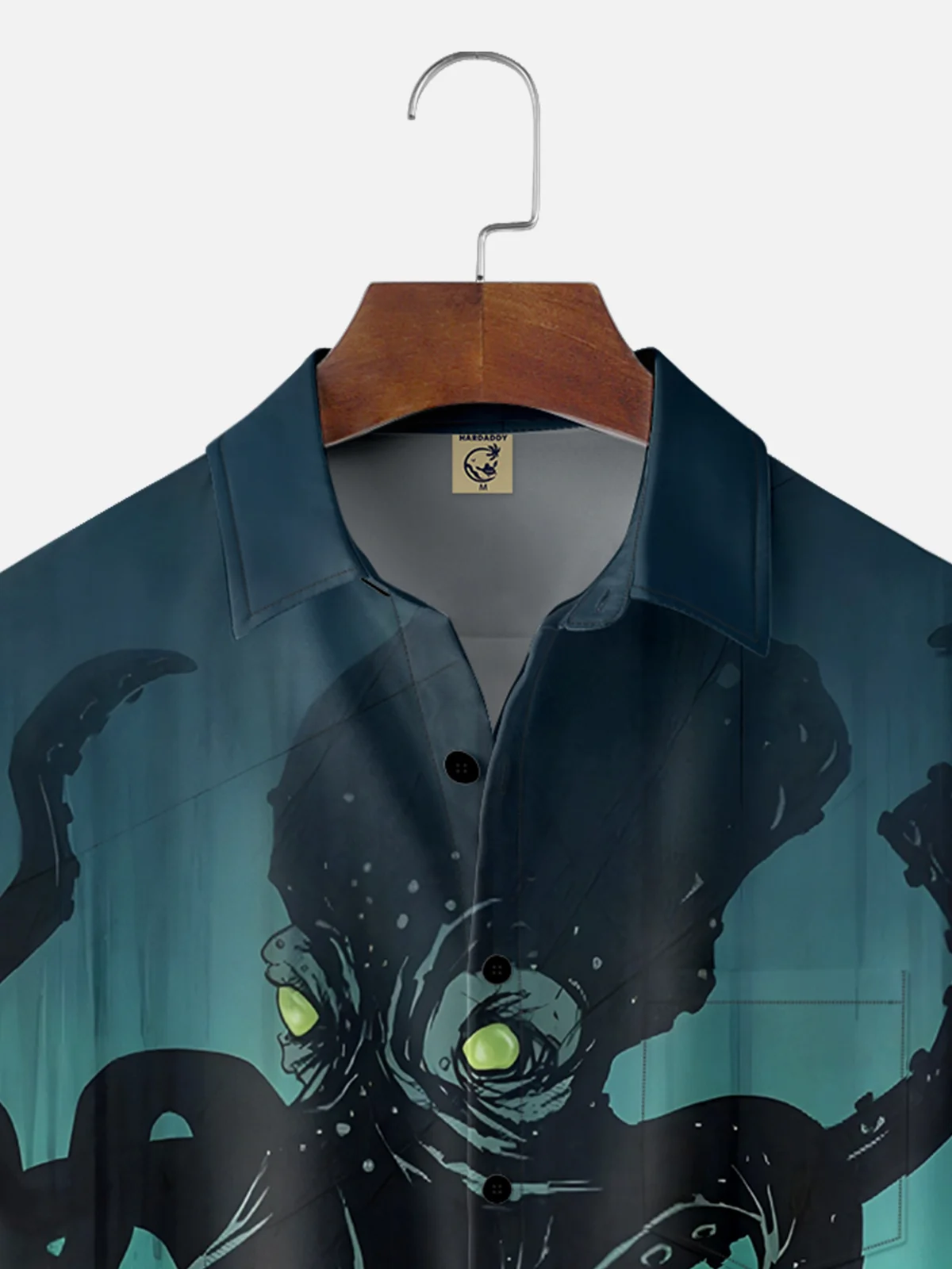 Moisture Wicking Ocean Octopus Chest Pocket Hawaiian Shirt