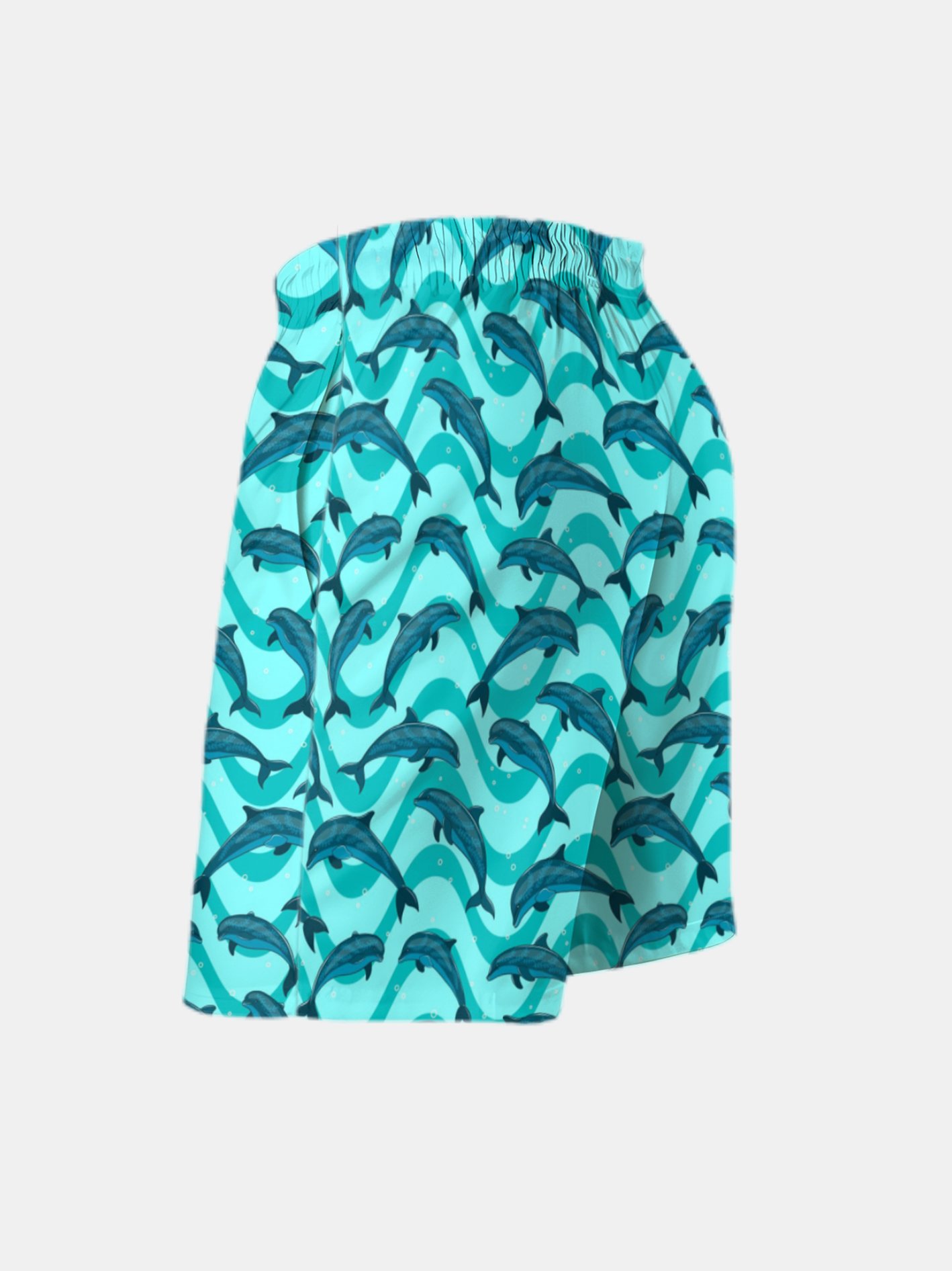 Men's Swim Trunks Hawaiian Marine Dolphin Beach Shorts with Pockets