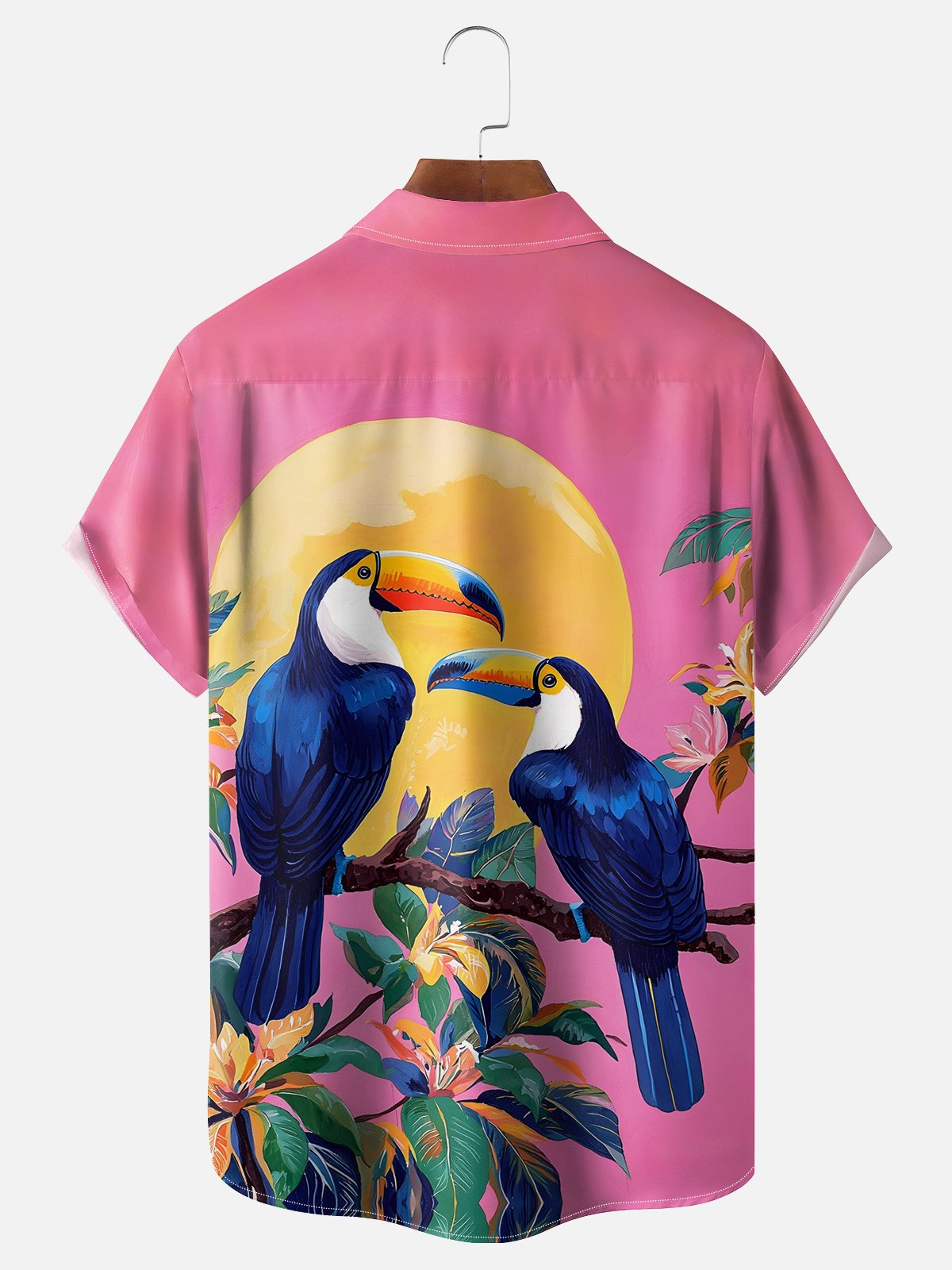 Moisture-wicking Toucan Chest Pocket Hawaiian Shirt