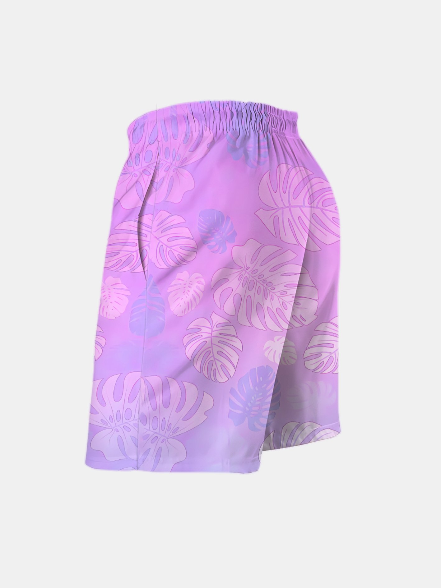 Men's Swim Trunks Hawaiian Tropical Monstera Deliciosa Leaf Beach Shorts with Pockets