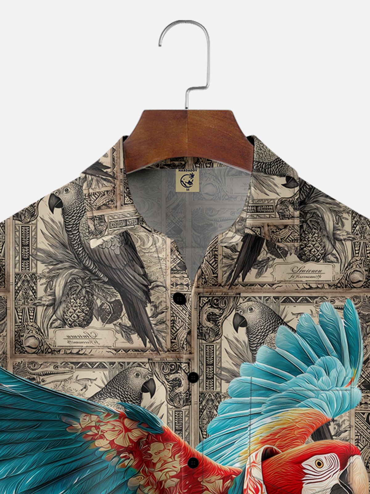 Moisture-wicking Parrot Chest Pocket Hawaiian Shirt