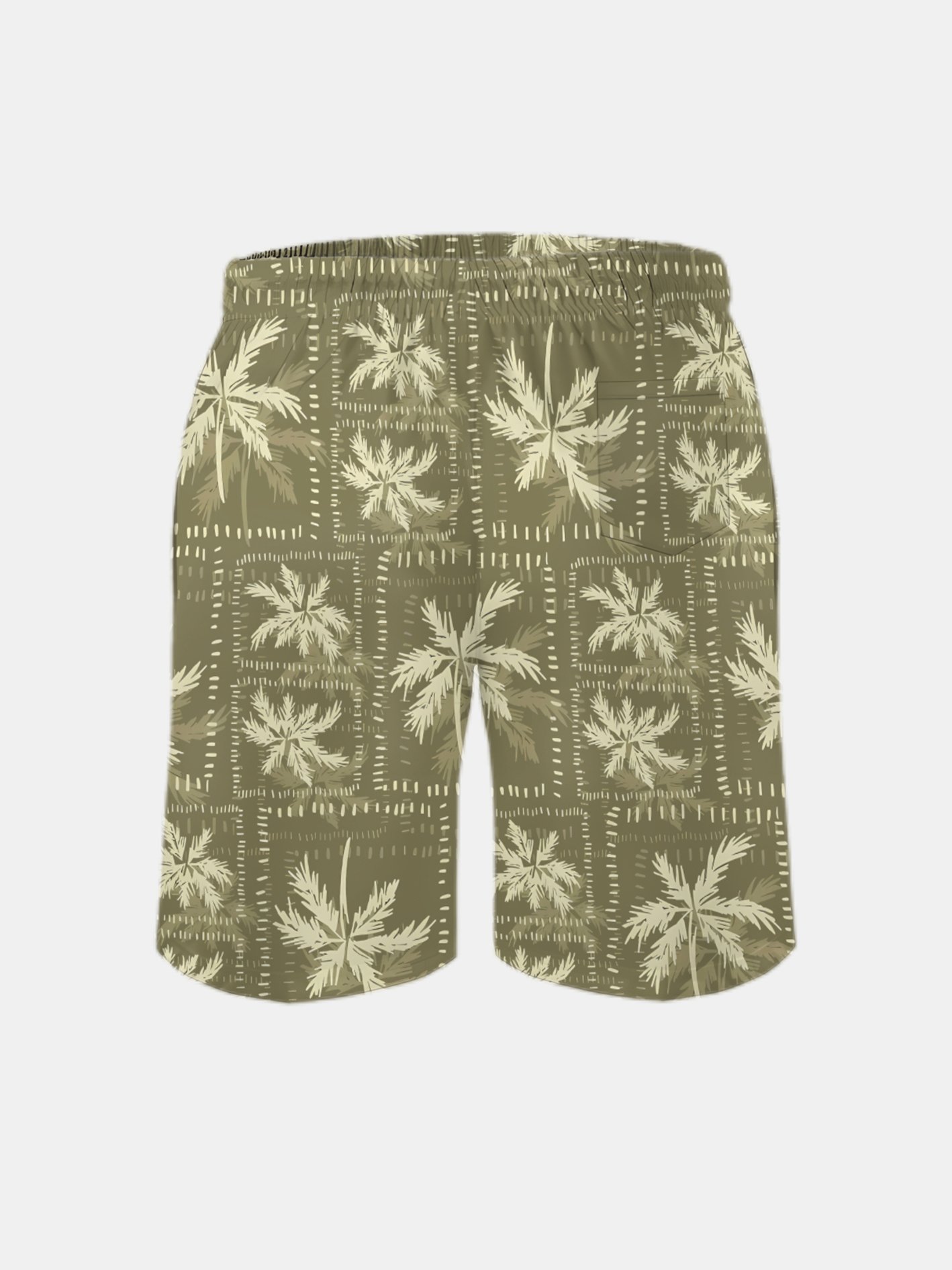 Men's Swim Trunks Hawaiian Tropical Palm Tree Beach Shorts with Pockets