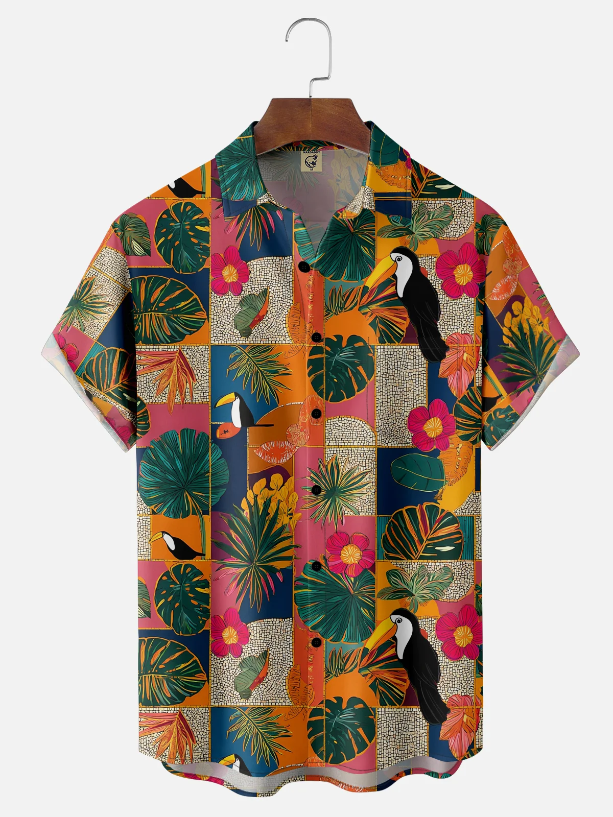 Moisture-wicking Toucan Chest Pocket Hawaiian Shirt