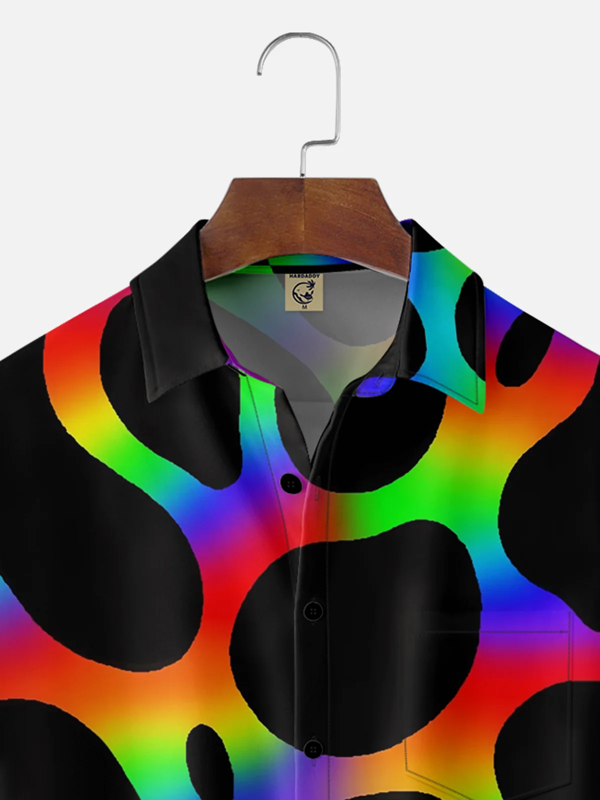 Moisture-wicking Dreamy Fun Colorful Art Abstract Chest Pocket Casual Shirt