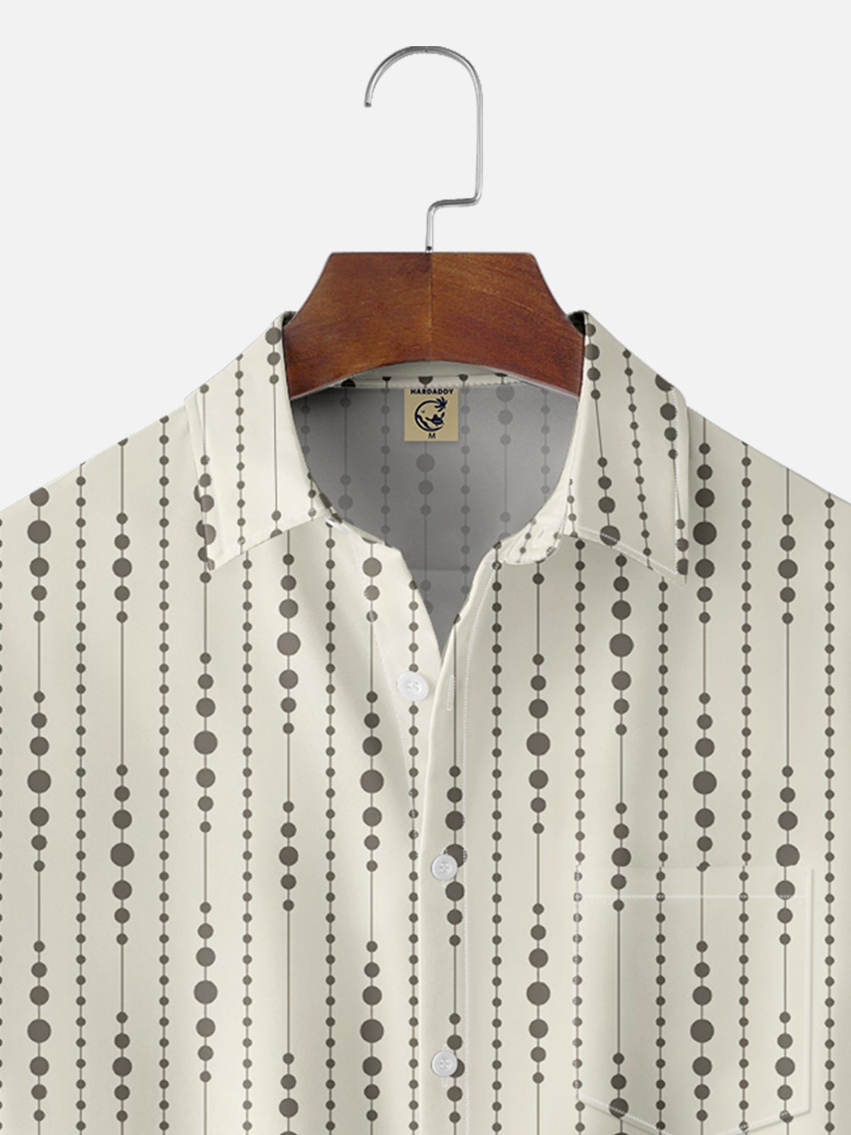 Moisture-wicking Spotted Stripe Art Chest Pocket Casual Shirt
