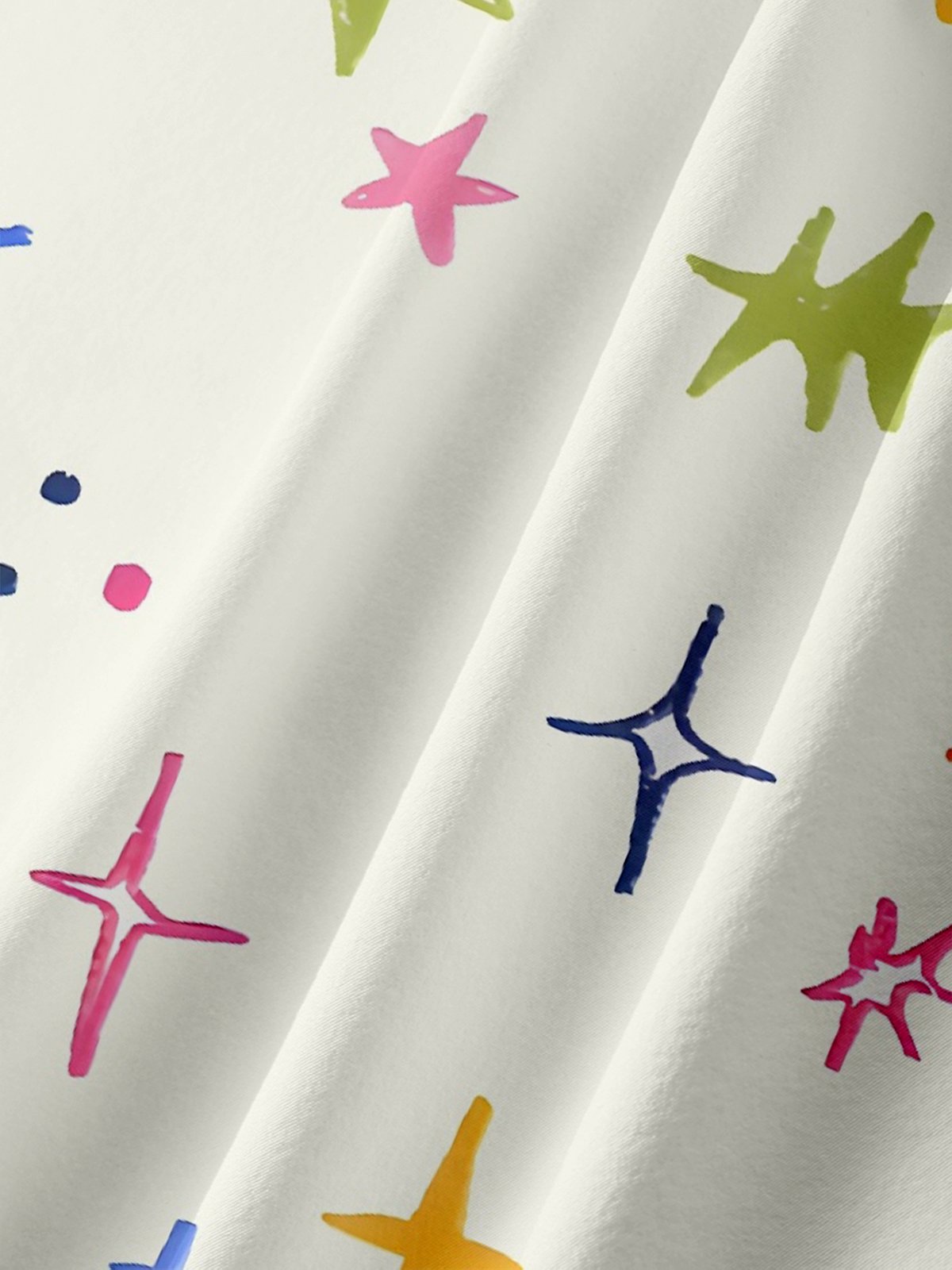 Moisture-wicking Young Fun Star Art Abstract Chest Pocket Casual Shirt