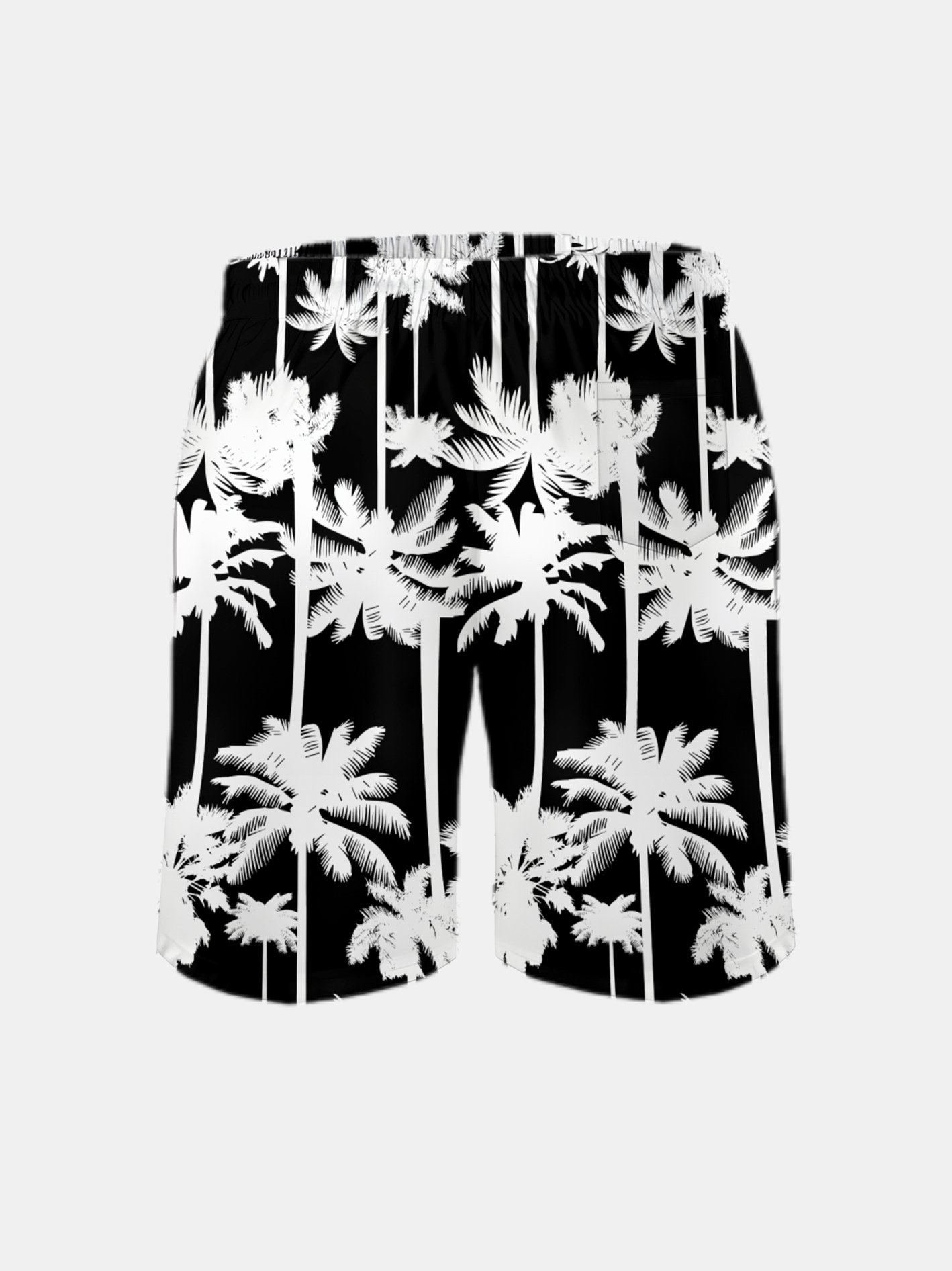 Men's Swim Trunks Hawaiian Tropical Palm Tree Beach Shorts with Pockets