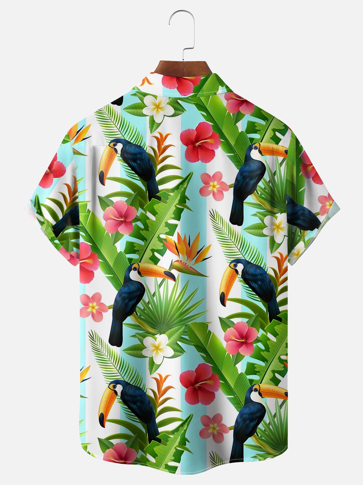 Moisture-wicking Toucan Chest Pocket Hawaiian Shirt