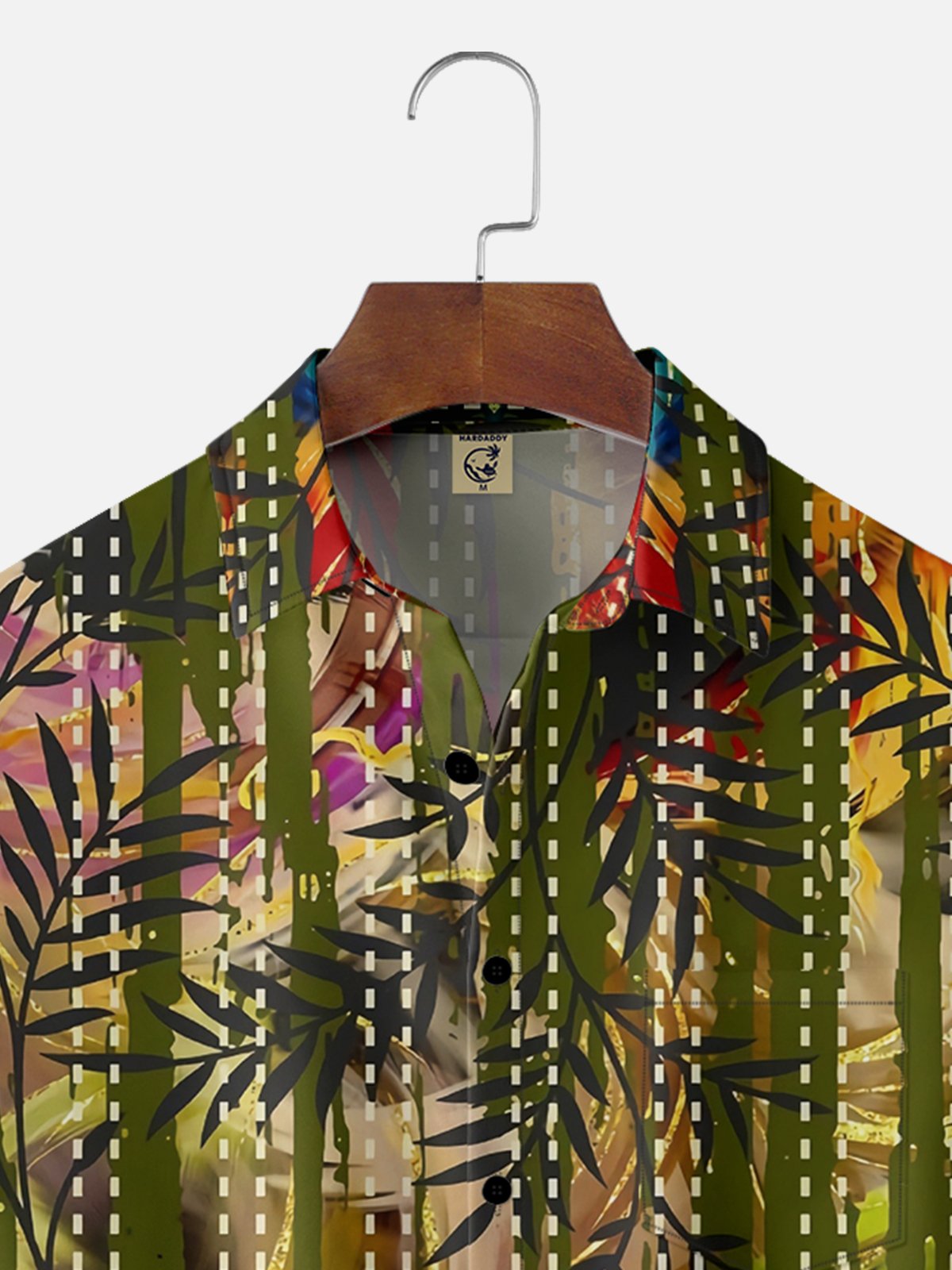 Moisture Wicking Tropical Floral Chest Pocket Hawaiian Shirt