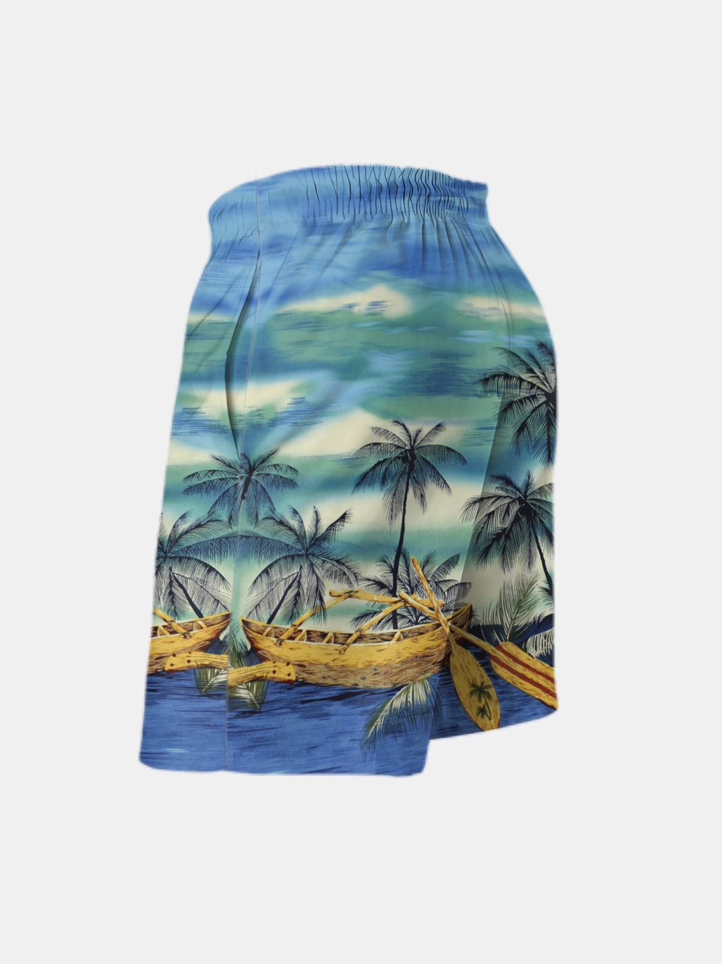 Men's Swim Trunks Hawaiian Tropical Palm Tree Beach Shorts with Pockets