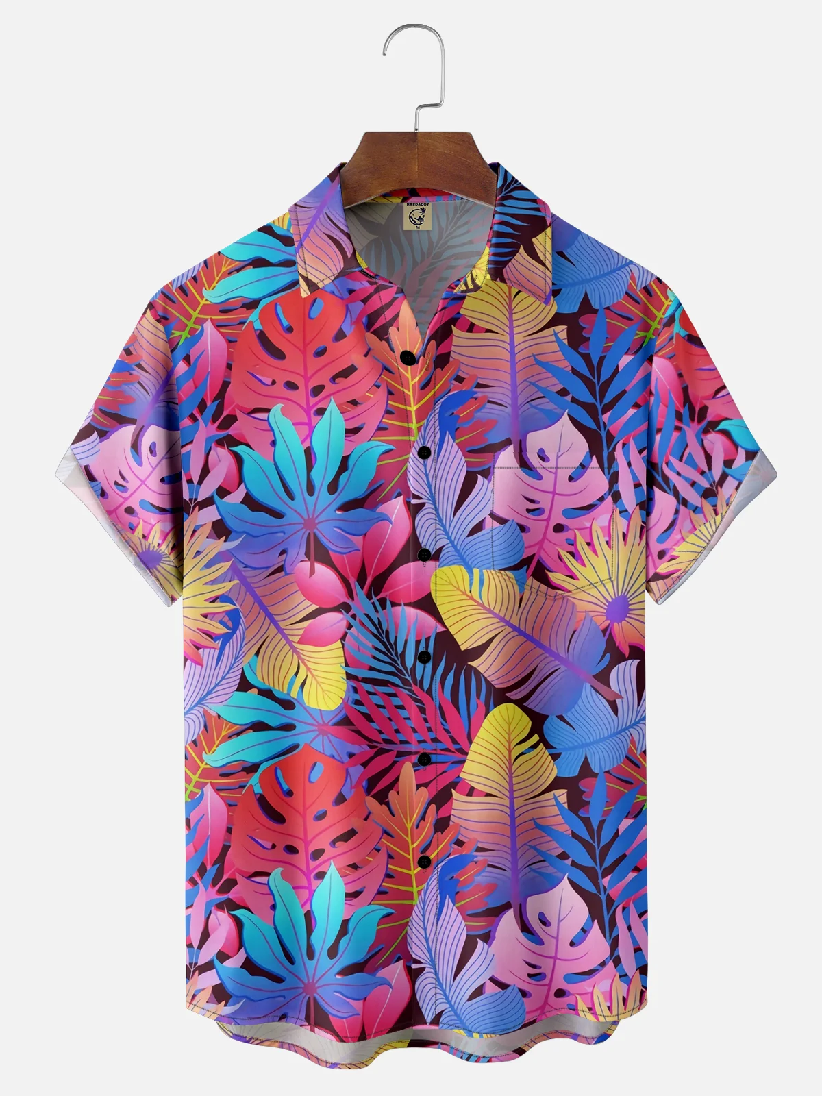 Moisture Wicking Tropical Greens Chest Pocket Hawaiian Shirt