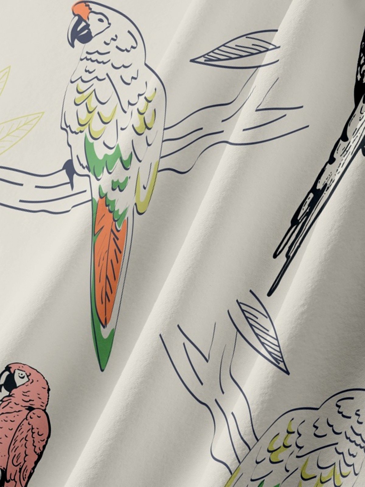 Moisture-wicking Parrot Chest Pocket Hawaiian Shirt