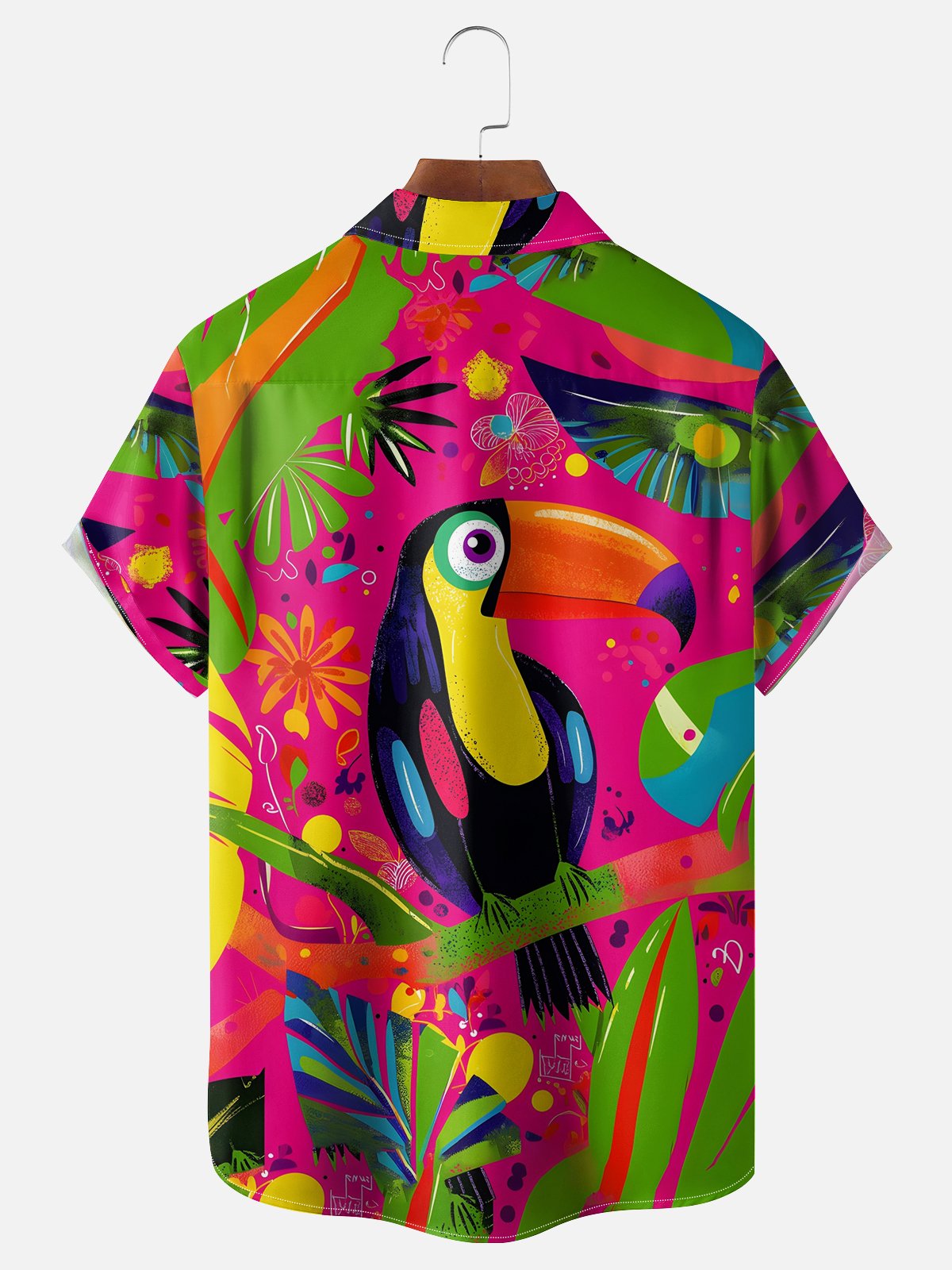 Moisture-wicking Toucan Chest Pocket Hawaiian Shirt