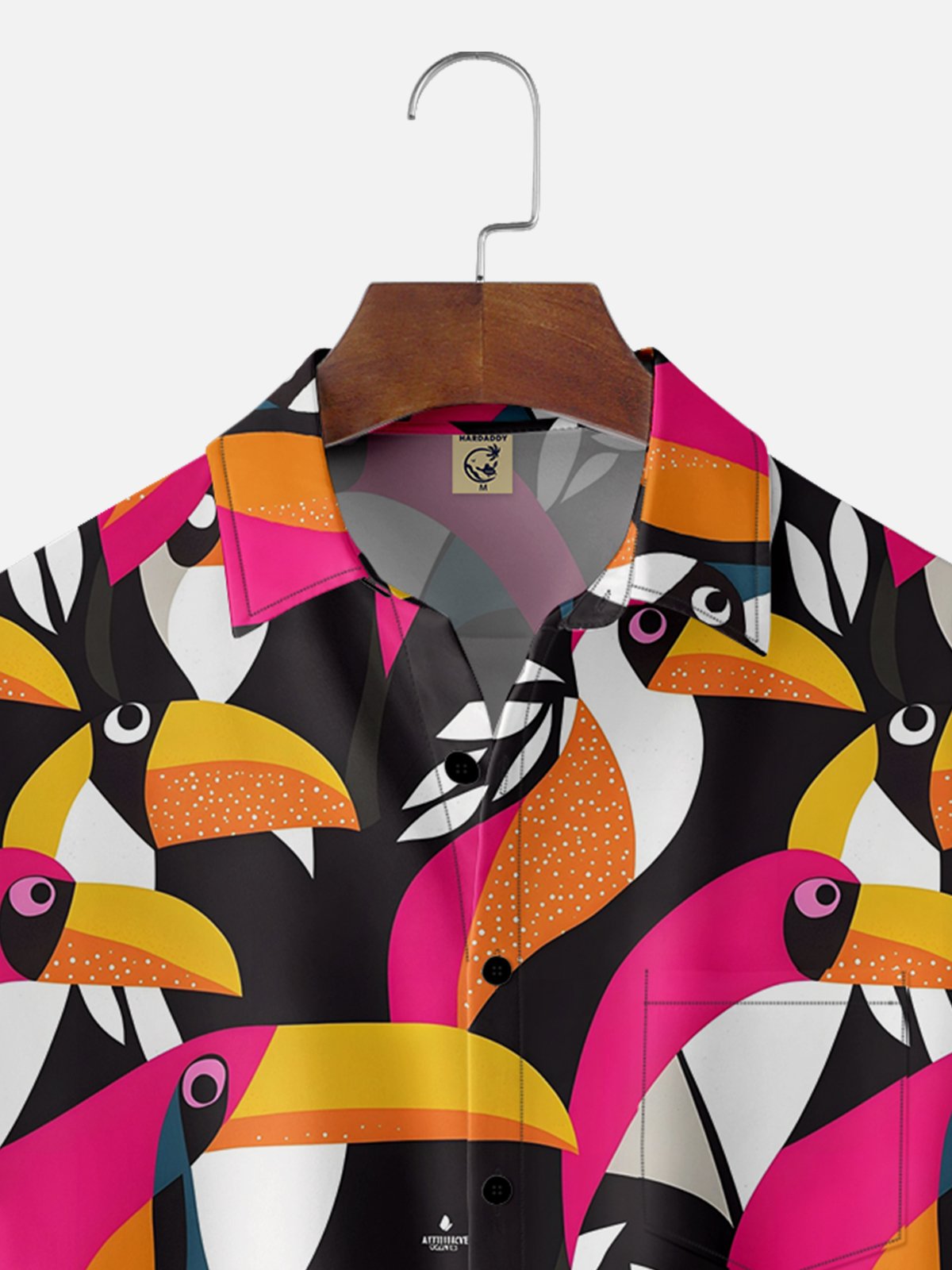 Moisture-wicking Toucan Chest Pocket Hawaiian Shirt