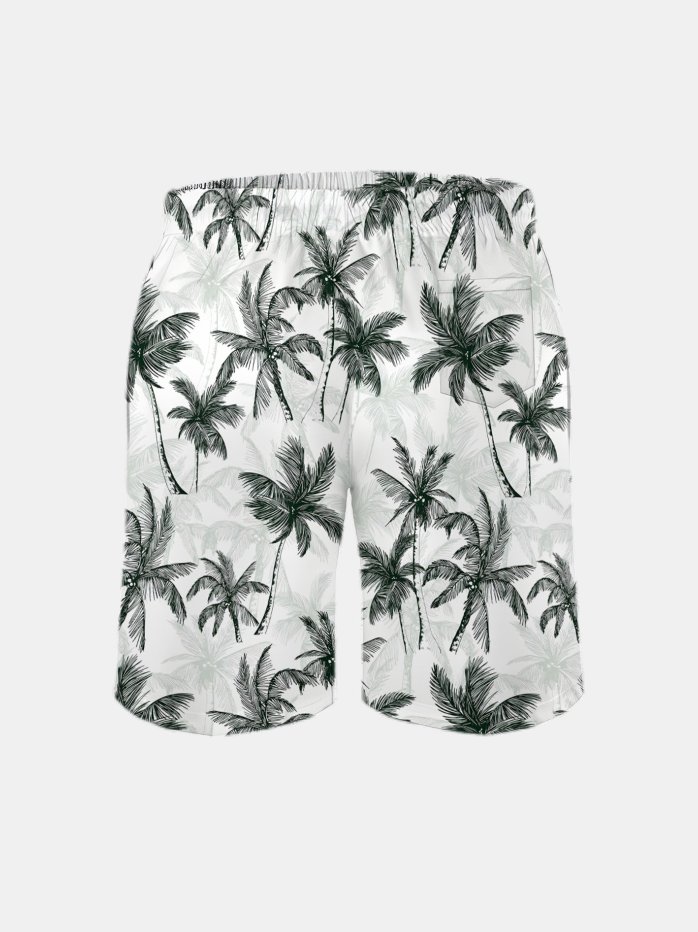 Men's Swim Trunks Hawaiian Tropical Palm Tree Beach Shorts with Pockets