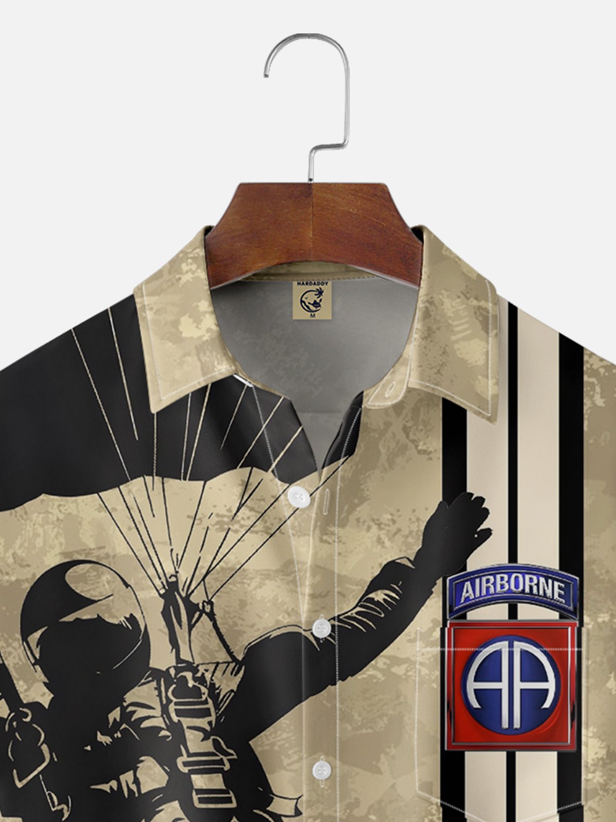 Moisture-wicking 82nd Airborne Division Fun Chest Pocket Bowling Shirt