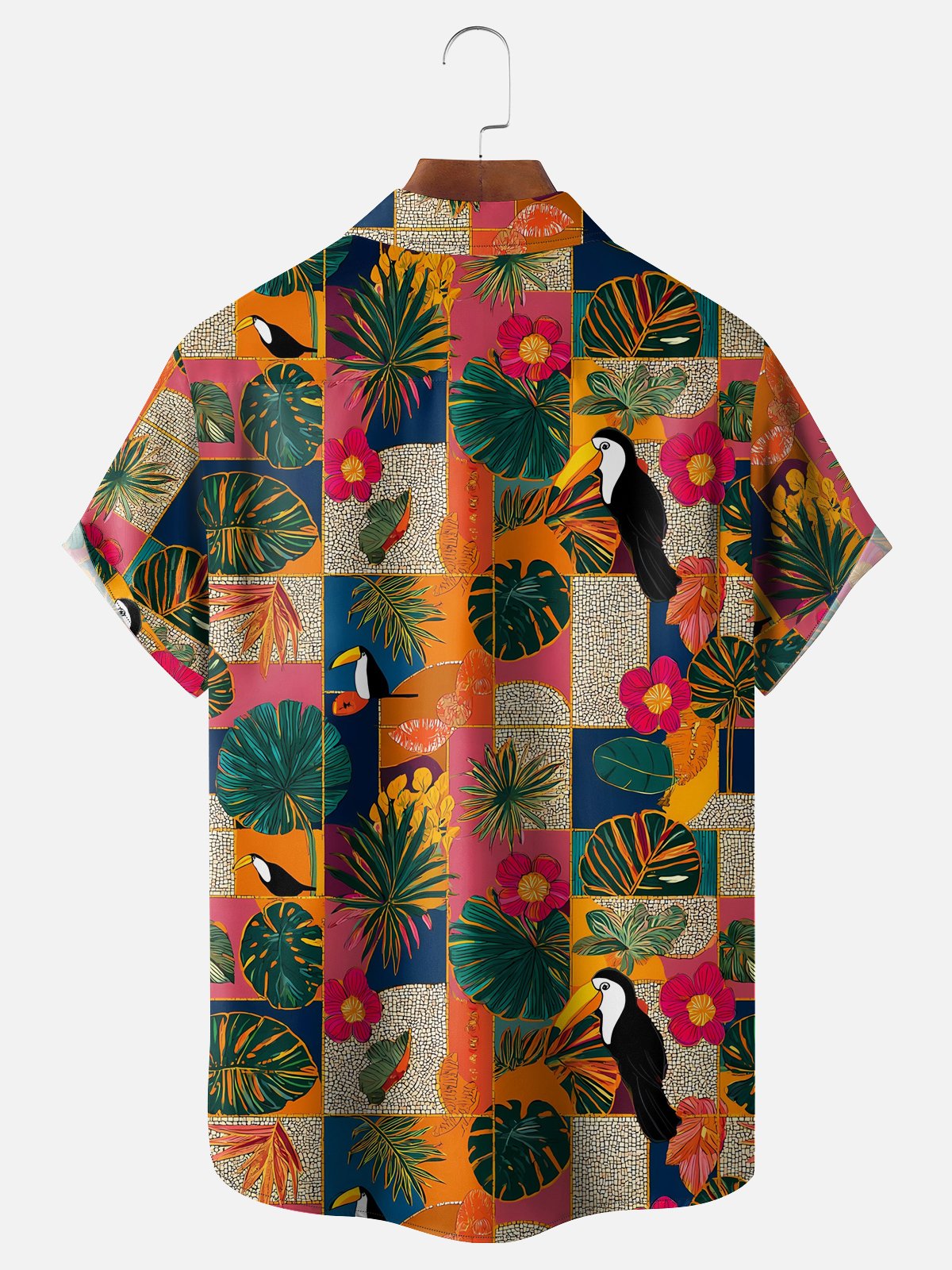 Moisture-wicking Toucan Chest Pocket Hawaiian Shirt