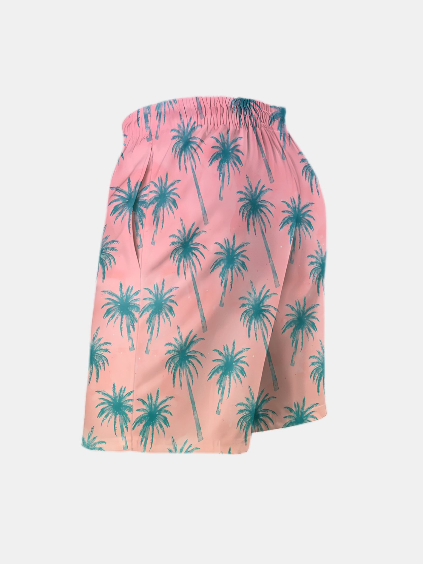 Men's Swim Trunks Hawaiian Tropical Palm Tree Beach Shorts with Pockets